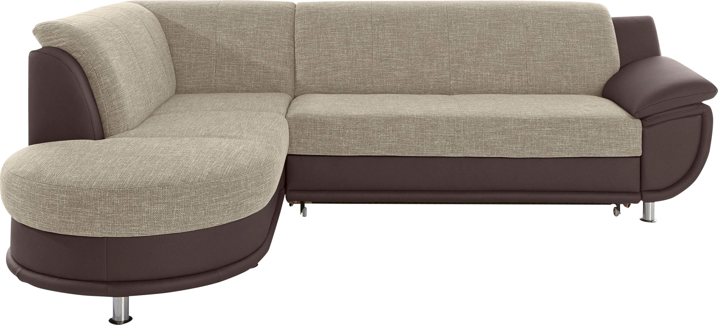 TRENDMANUFAKTUR Ecksofa »Rondo 3, zeitlos und bequem, Materialmix, breite A günstig online kaufen