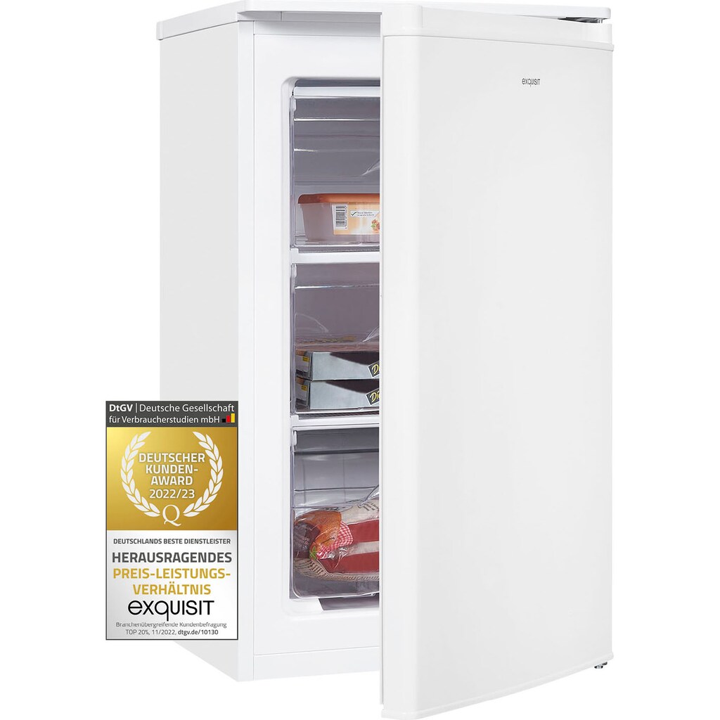 exquisit Gefrierschrank »GS111-040E weiss«, 85 cm hoch, 48 cm breit