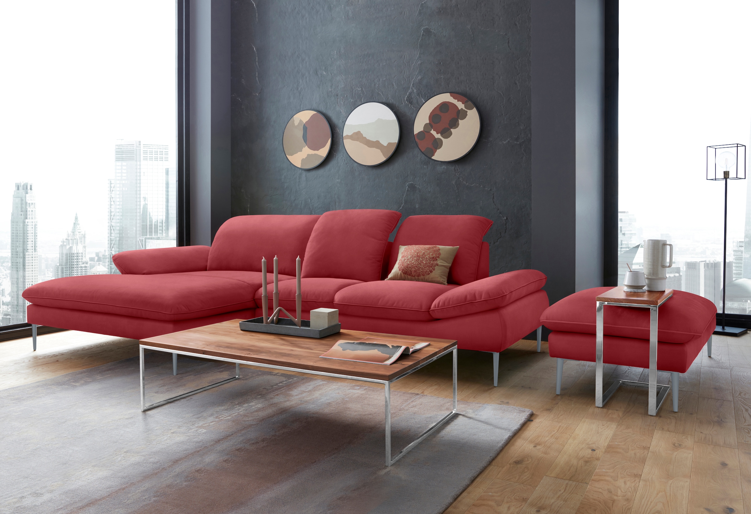 W.SCHILLIG Hocker »enjoy&MORE«, Füße silber matt, Breite 106 cm