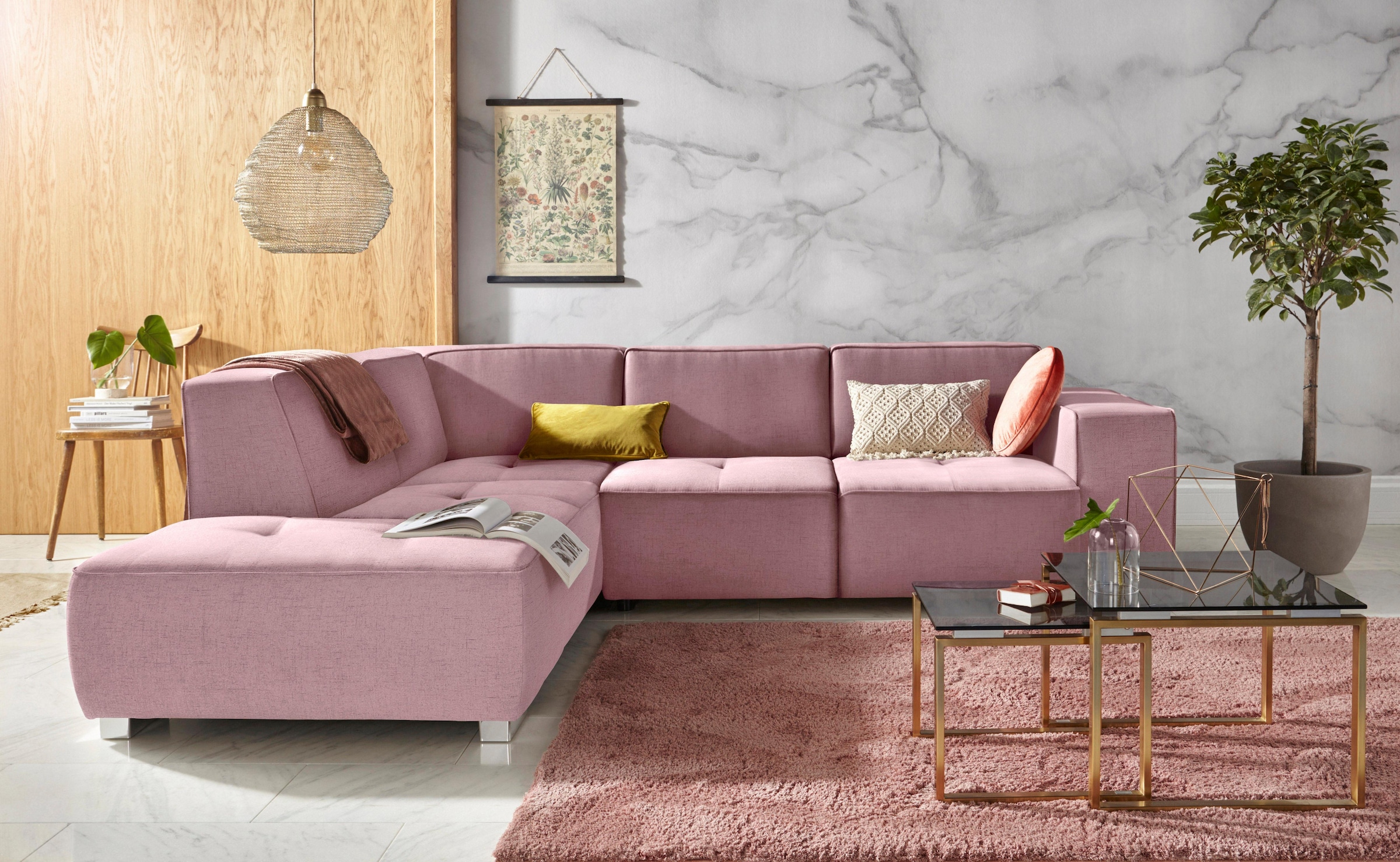 INOSIGN Ecksofa »Sapporo L-Form« wahlweise Bettfunktion oder Sitztiefenvers günstig online kaufen