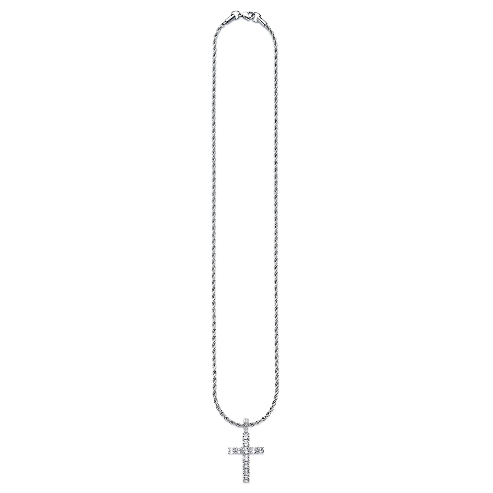 Bruno Banani Kette mit Anhänger »Schmuck Geschenk Kordelkette aus Edelstahl mit großem Kreuz«