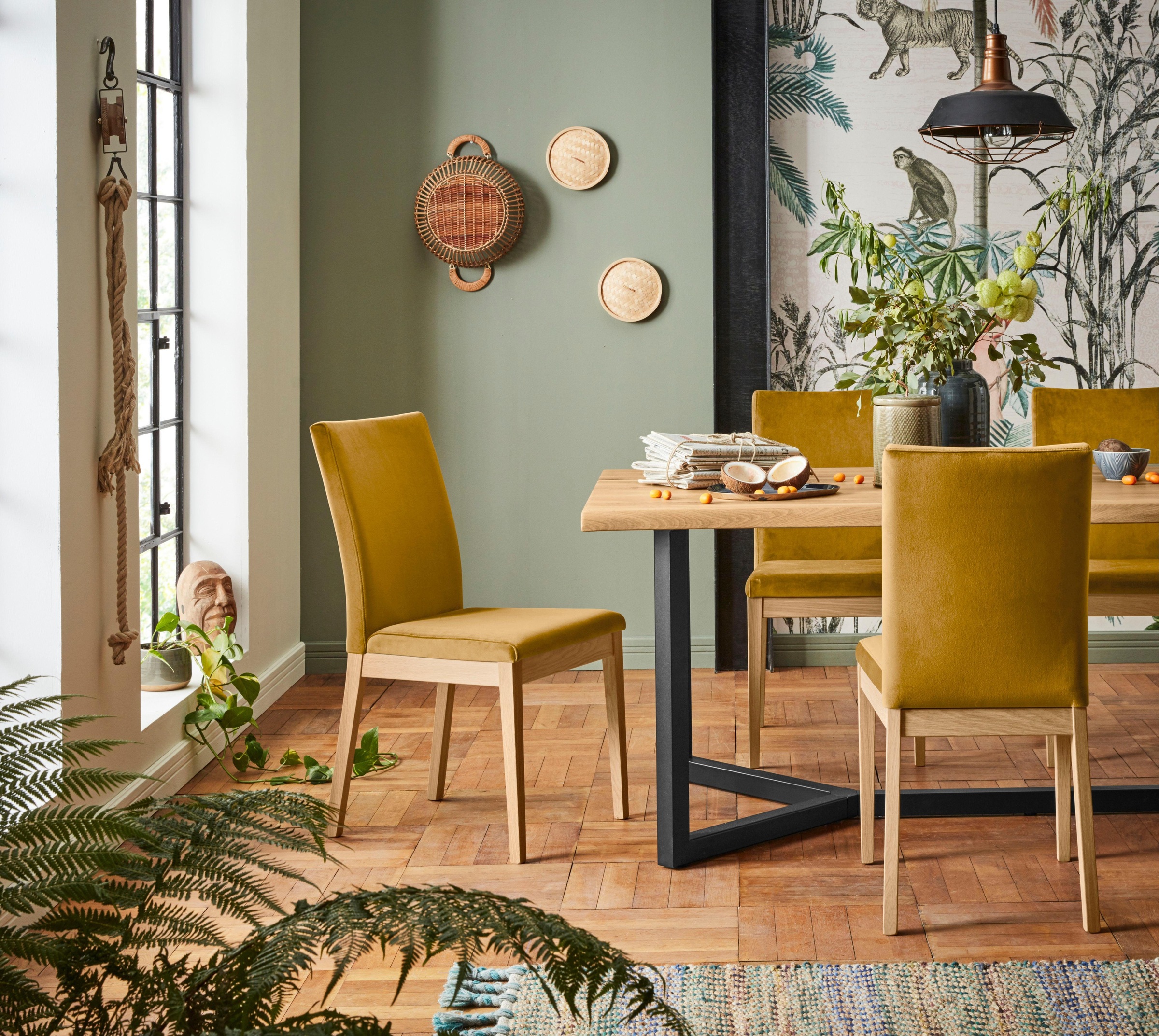 Home affaire Stuhl »Dendres«, (Set), 2 St., Luxus-Microfaser