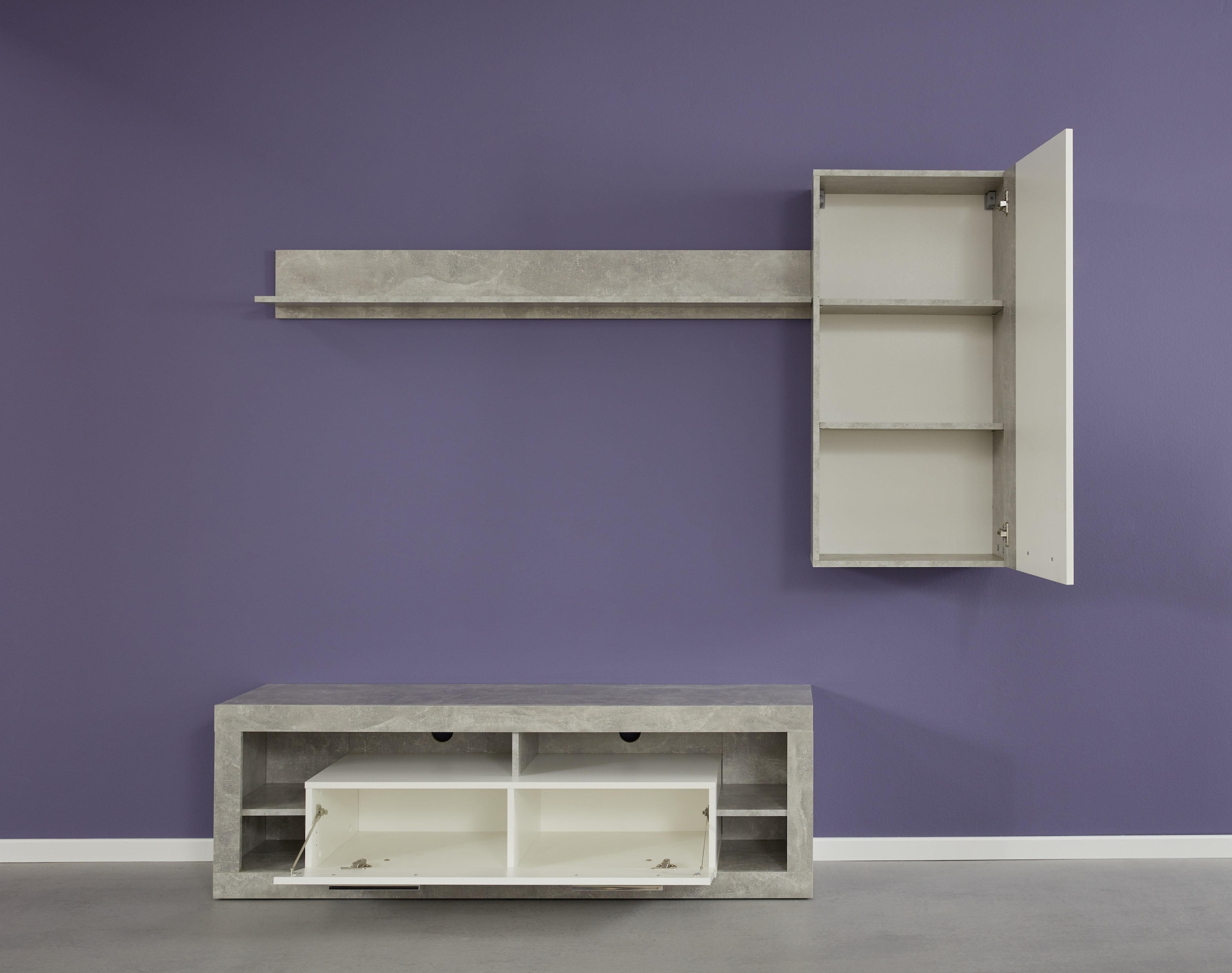 INOSIGN Hängevitrine »Gwendolyn«, Hängeschrank fürs Wohnzimmer mit 3 Fächern - (B/T/H) 52/31/103 cm
