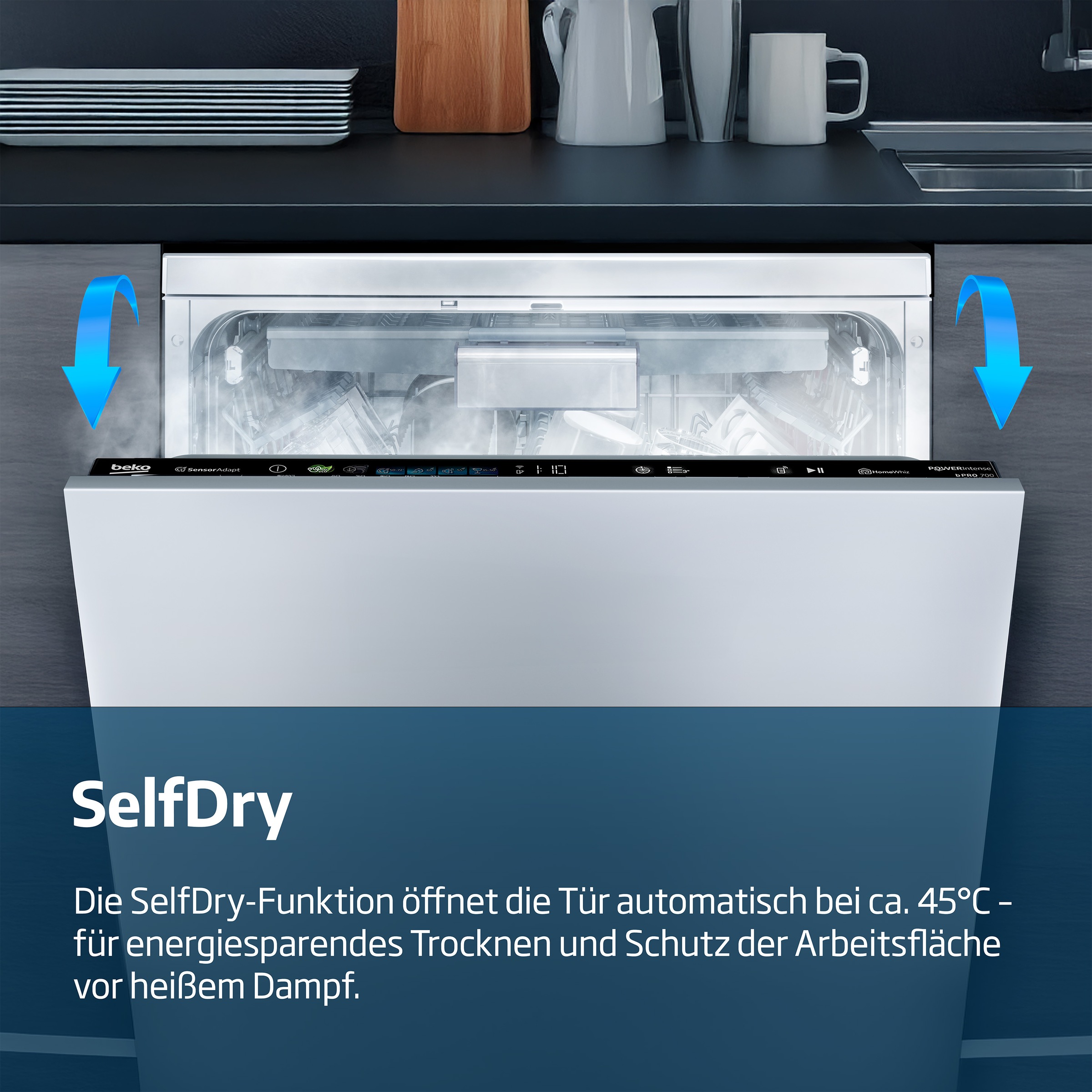 BEKO Unterbaugeschirrspüler »BDDN36550XP« 8,9 l 15 tlg. Maßgedecke