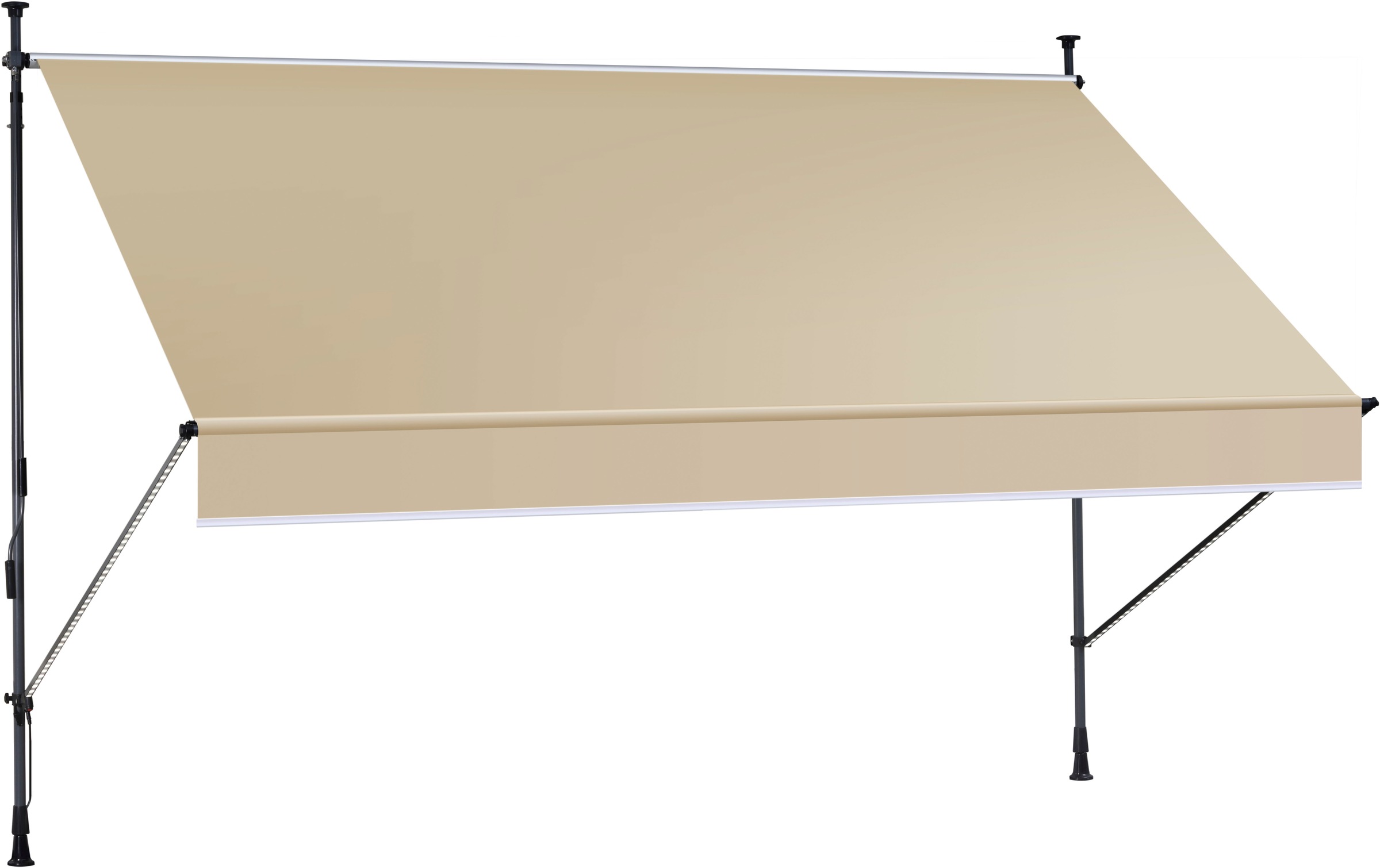 Konifera Klemmmarkise "Jávea mit LED-Lichtstreifen", beige, 300cm, 150cm