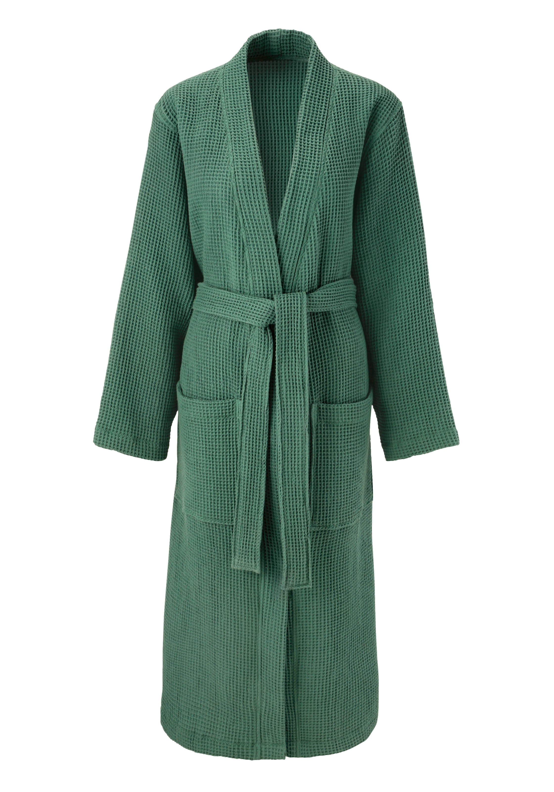 my home Unisex-Bademantel »Inga, Waffelpiqué, leicht, ideal für Sauna & Spa, Hotelbademantel« 1 Stk. kleines Packmaß, Taschen, Damen & Herren, S-3XL, Morgenmantel