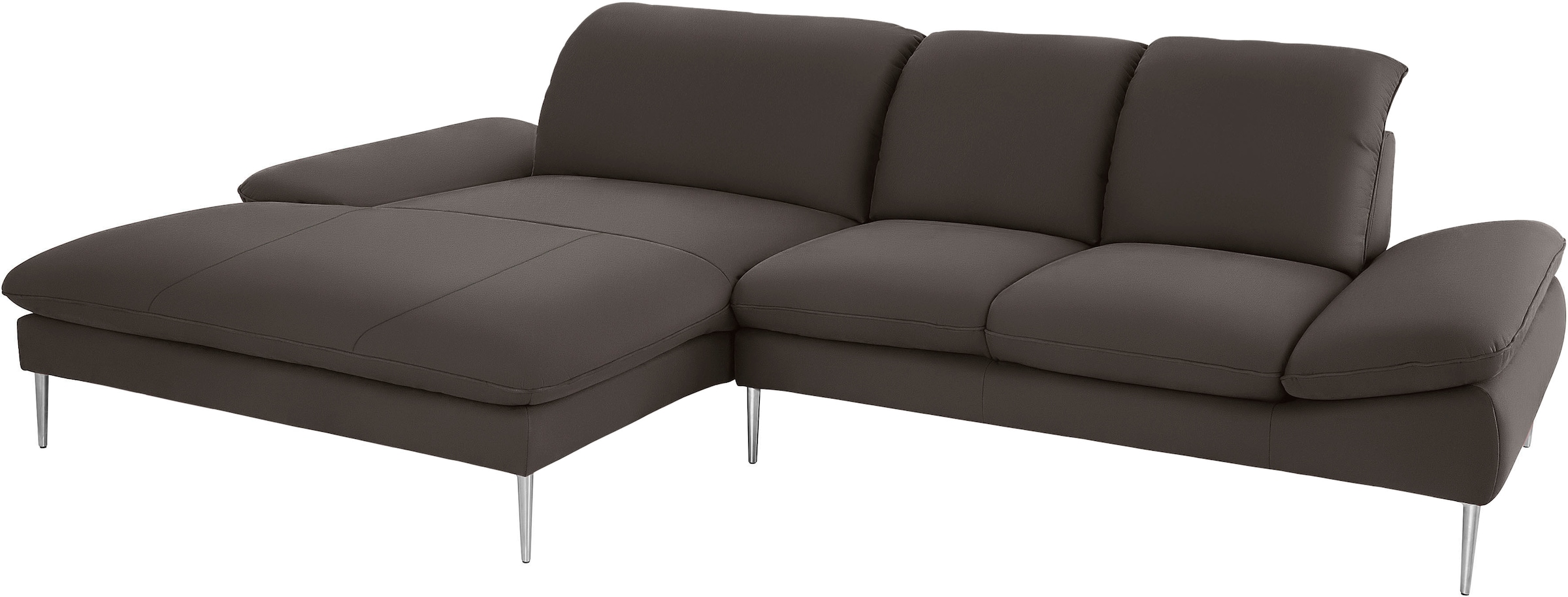 W.SCHILLIG Ecksofa »enjoy&MORE, Designsofa, elegant und bequem, L-Form«, mit Sitztiefenverstellung, Füße Chrom glänzend, Breite 310 cm