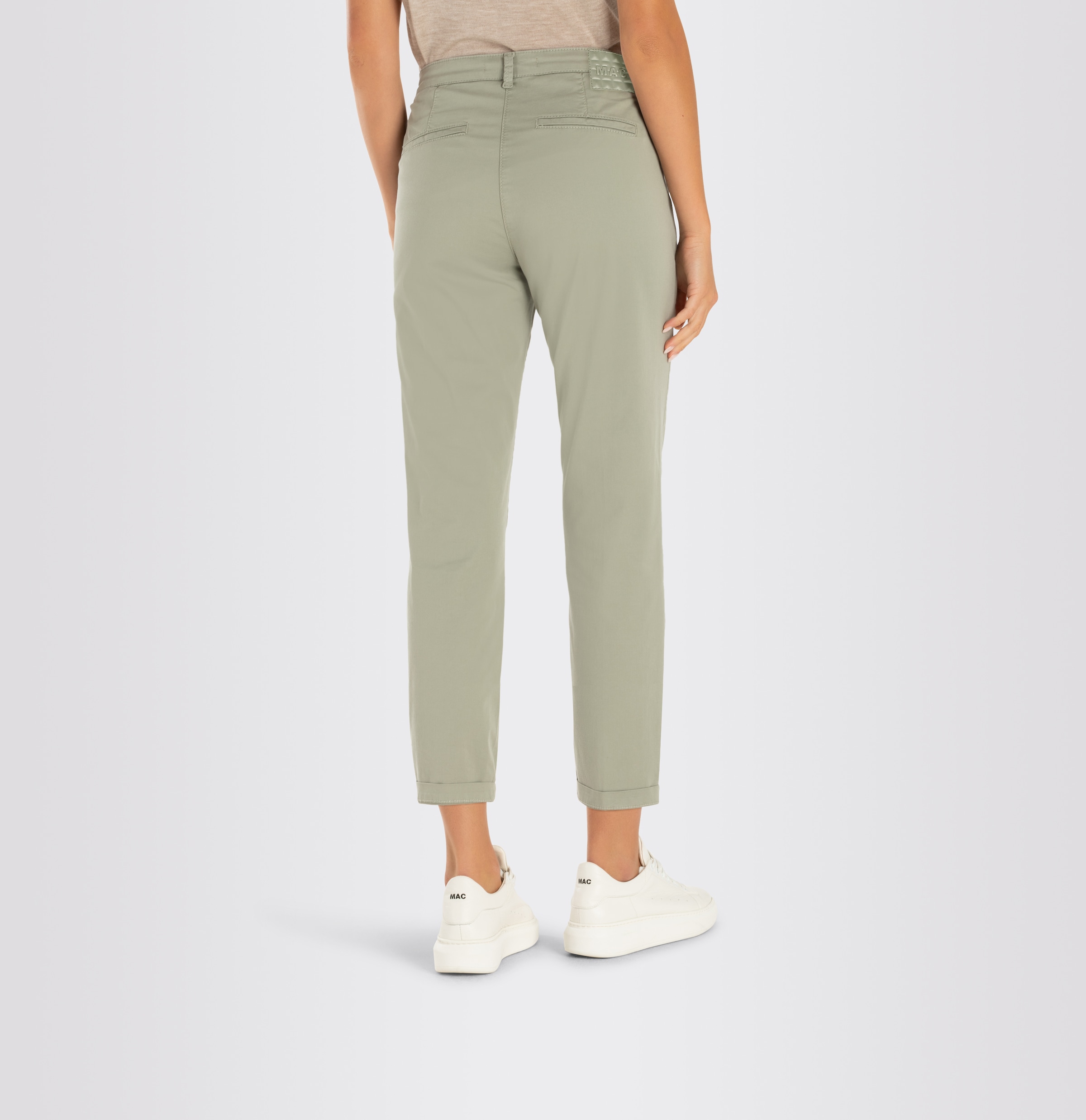 MAC Chinohose »CHINO turn up«, mit dezentem Glanz, elegant und sportiv zugleich