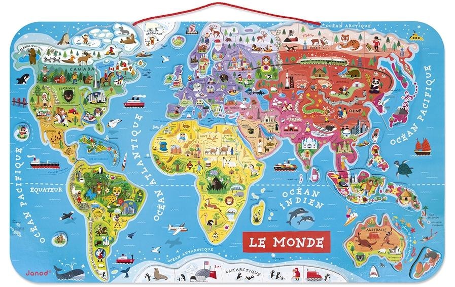 Janod Puzzle »Janod Holz-Puzzle Magnetpuzzle Welt«