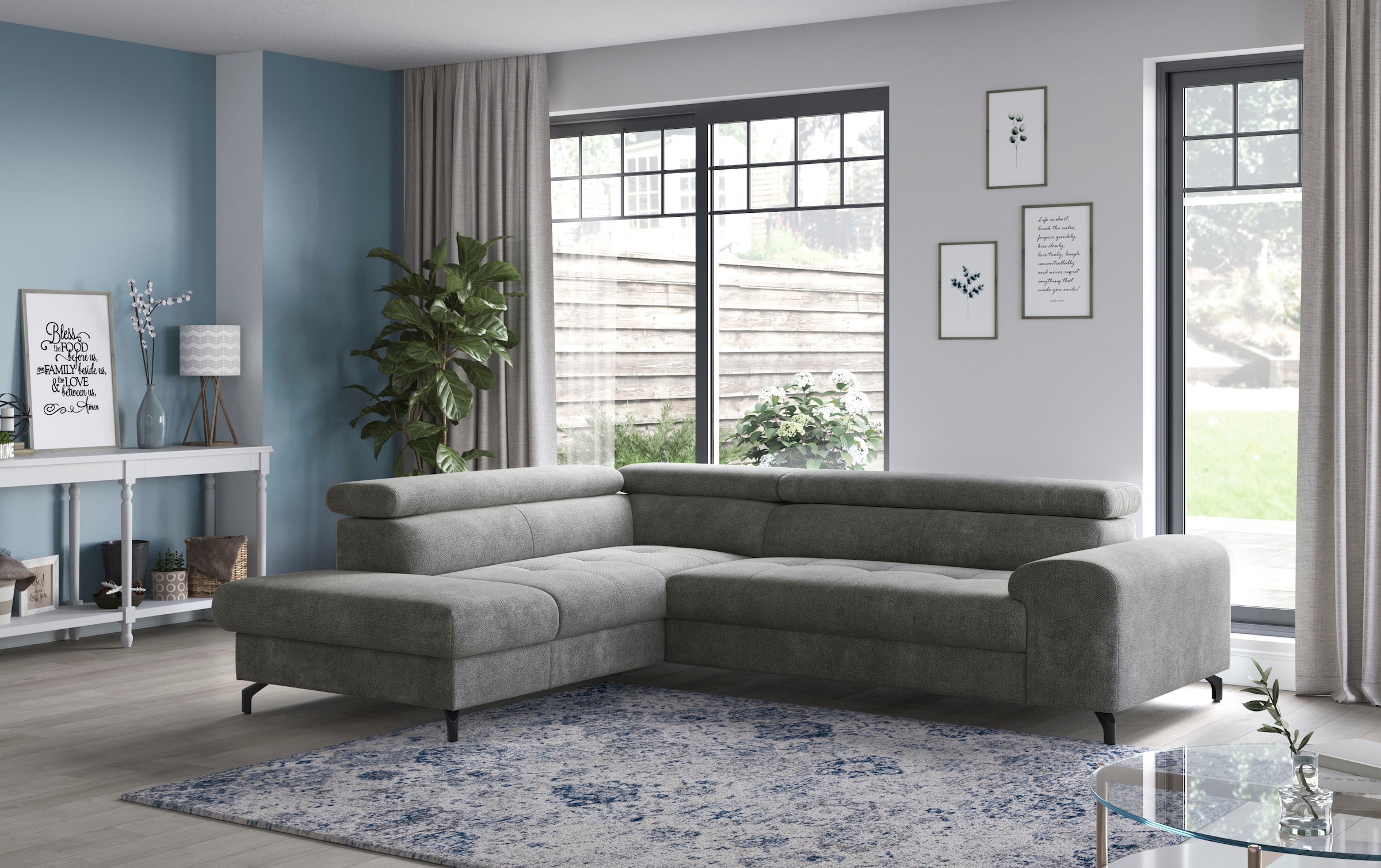 COTTA Ecksofa »Aura L-Form«, mit Schlaffunktion, Bettkasten und Kopfteilver günstig online kaufen