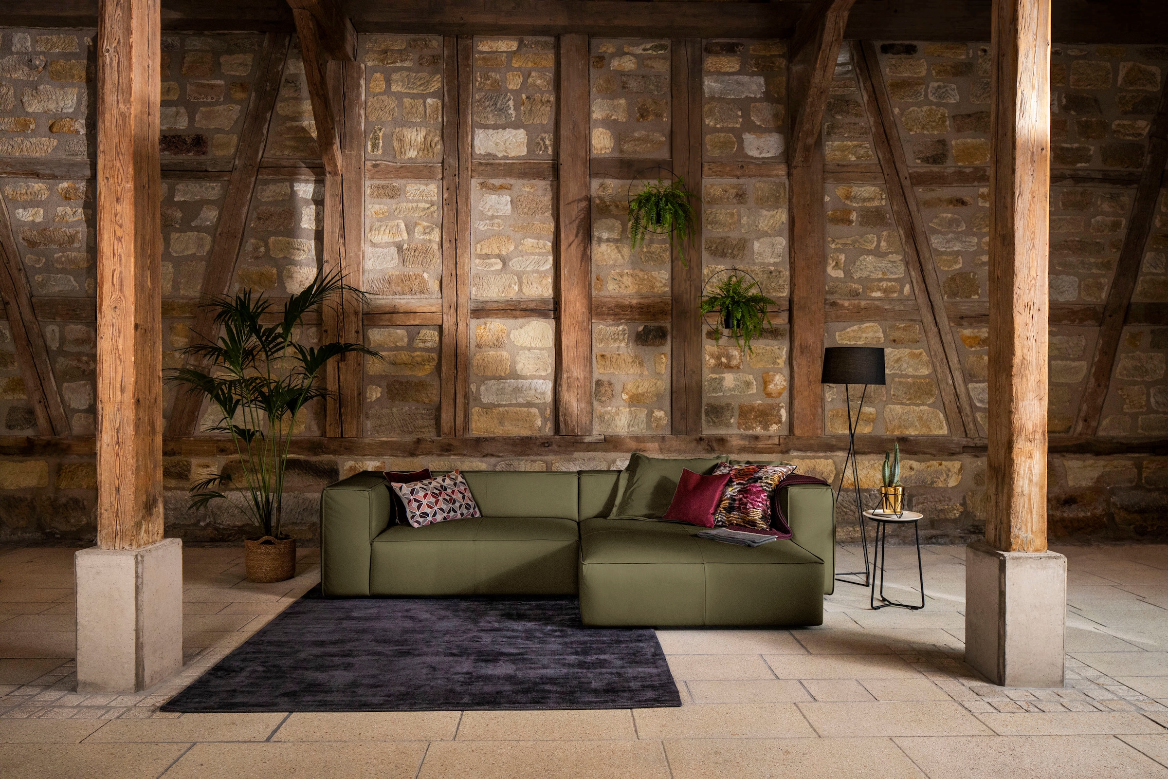 W.SCHILLIG Ecksofa »around-the-block, modern und elegant, bequem, L-Form«, mit eleganter Biese, mit Federkern