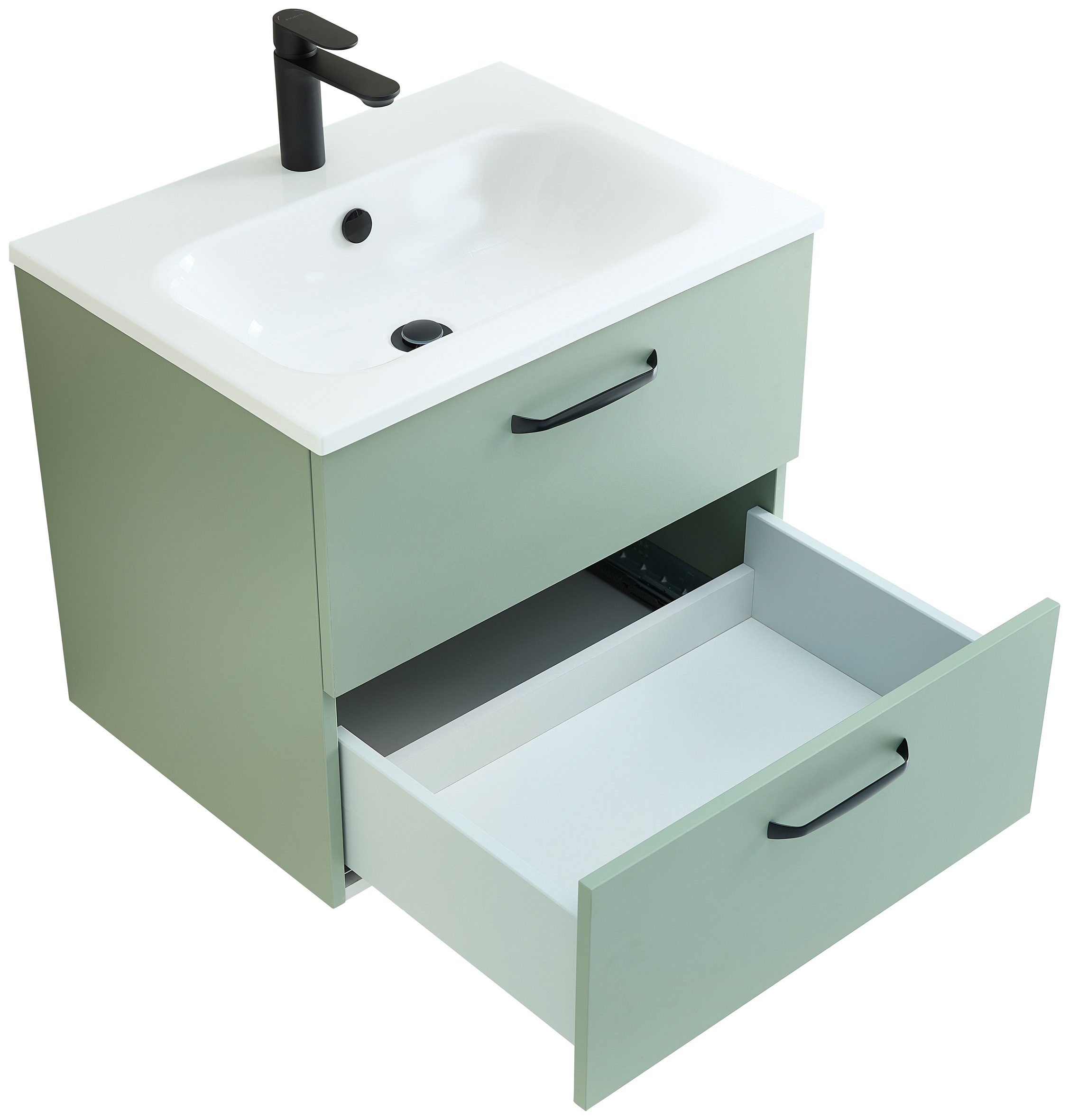 Saphir Badmöbel-Set »Quickset 500, Waschtischunterschrank mit Mineralmarmorwaschtisch« 2 Stk. tlg.