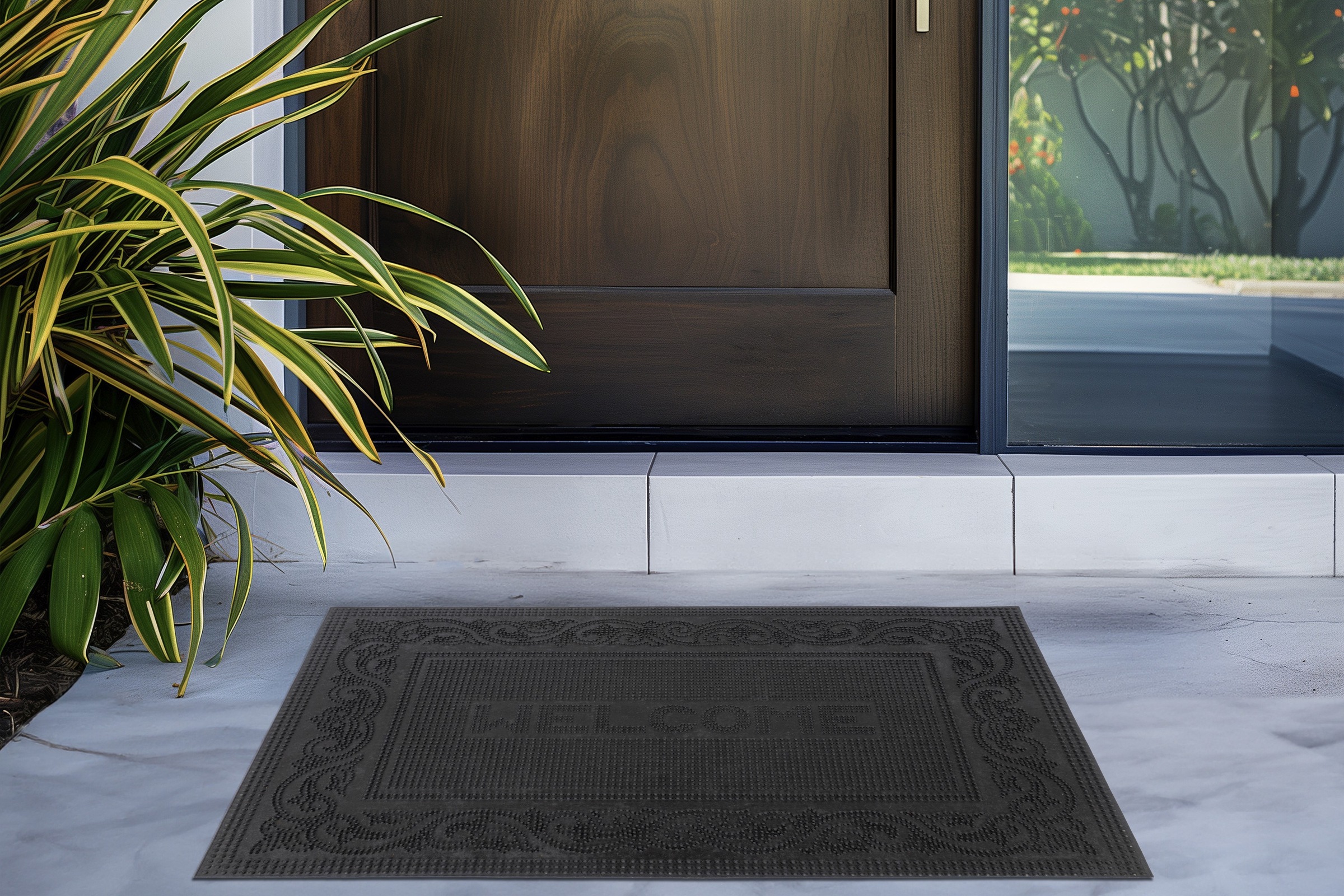 Kayoom Fußmatte »Elegant Entry 425« rechteckig 6 mm Höhe Türmatte, Gummi, Eingang, Welcome
