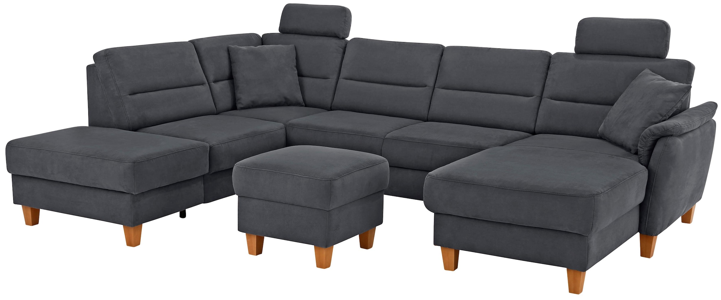 Home affaire Wohnlandschaft »Palmera U-Form, B: 308 cm« optional Bettfunktion & Bettkasten, Federkern