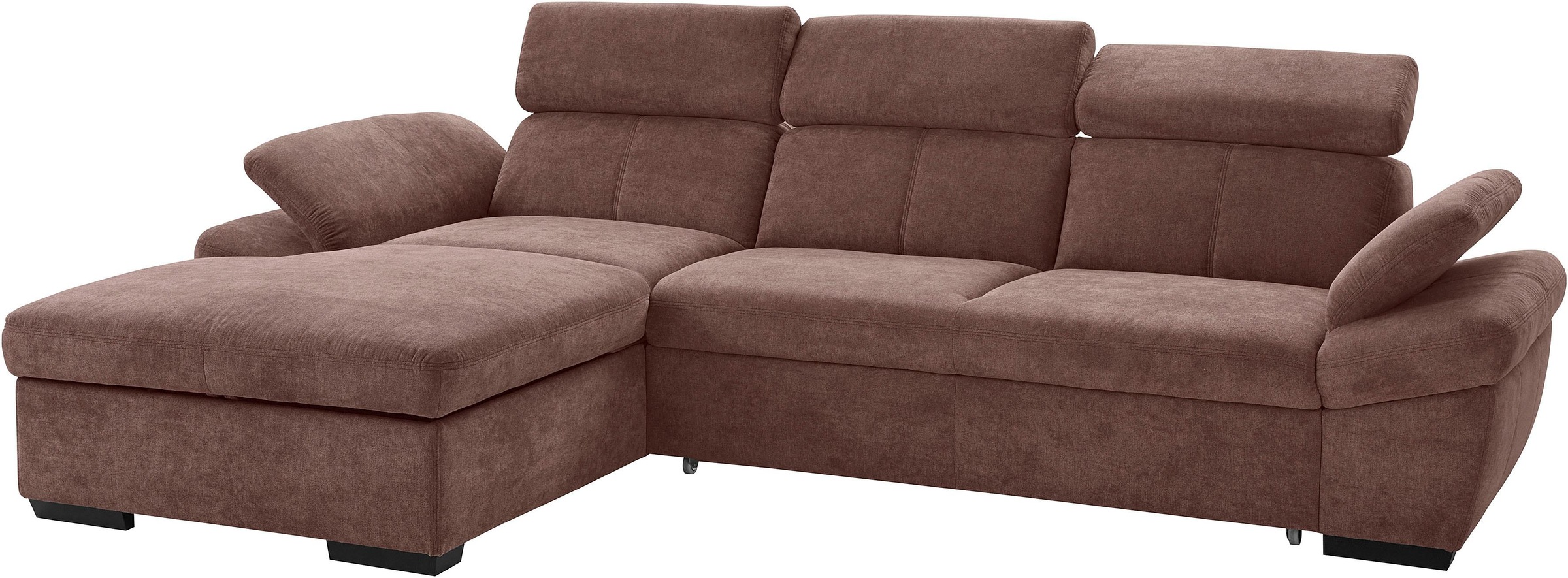 exxpo - sofa fashion Ecksofa »Salerno, inkl. Kopf- und Armteilverstellung, elegant & bequem, L-Form«, wahlweise mit Bettfunktion und Bettkasten, tolle Detailverarbeitung