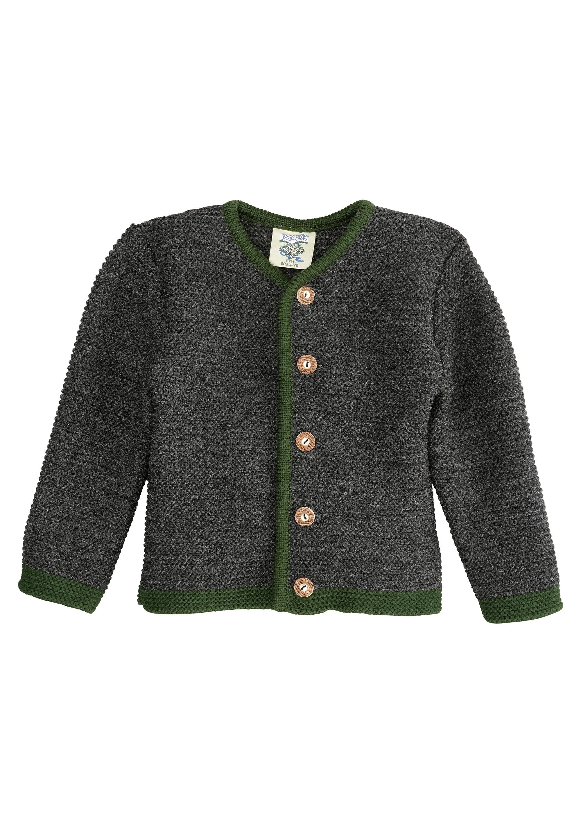 Isar-Trachten Trachtenstrickjacke, Kinder mit Knöpfen in Hirschhornoptik kaufen