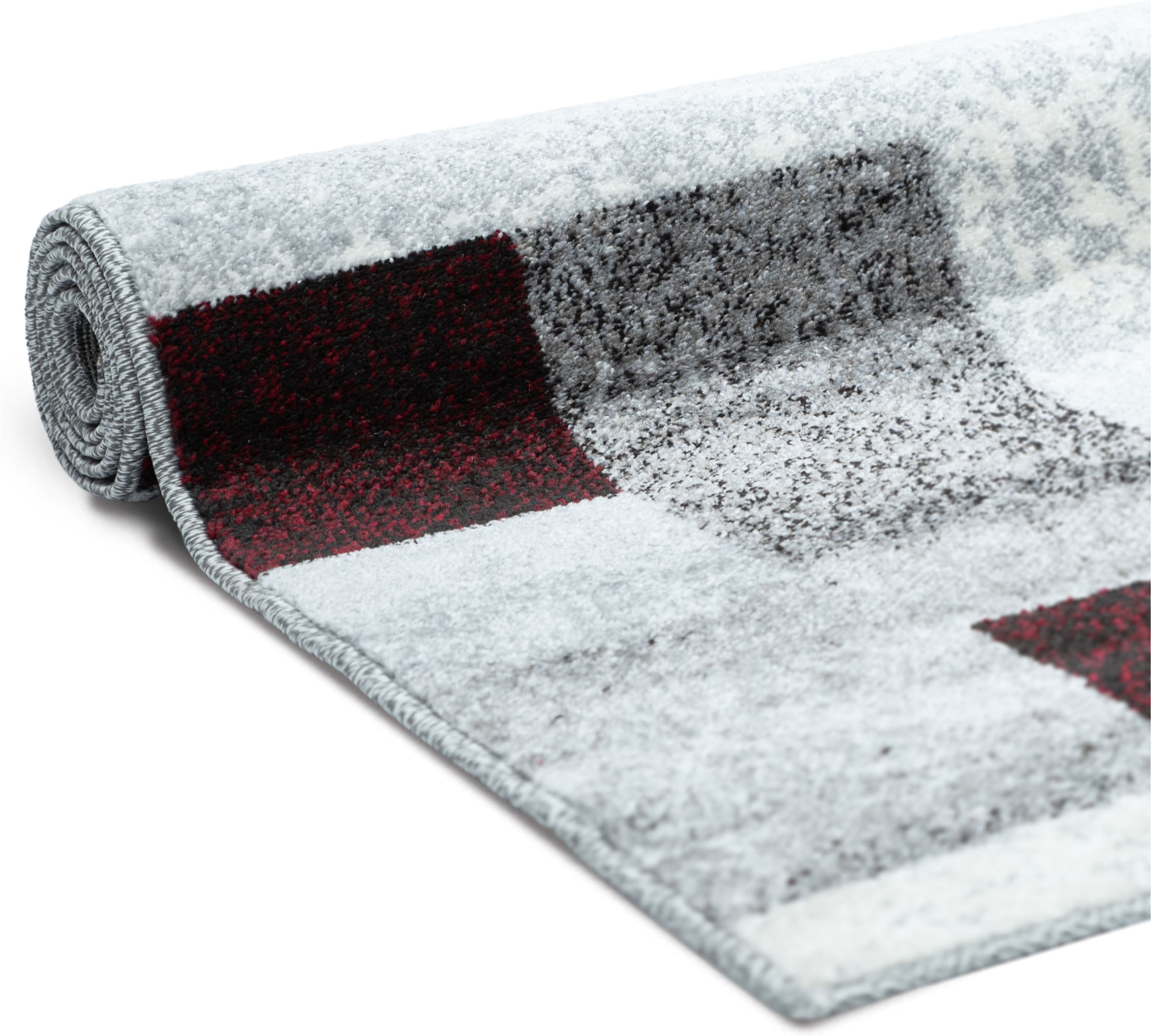 OTTO home Teppich »Corine« rechteckig 9 mm Höhe mit besonders weichem Flor, Kurzflor, modernes Karo-Design,