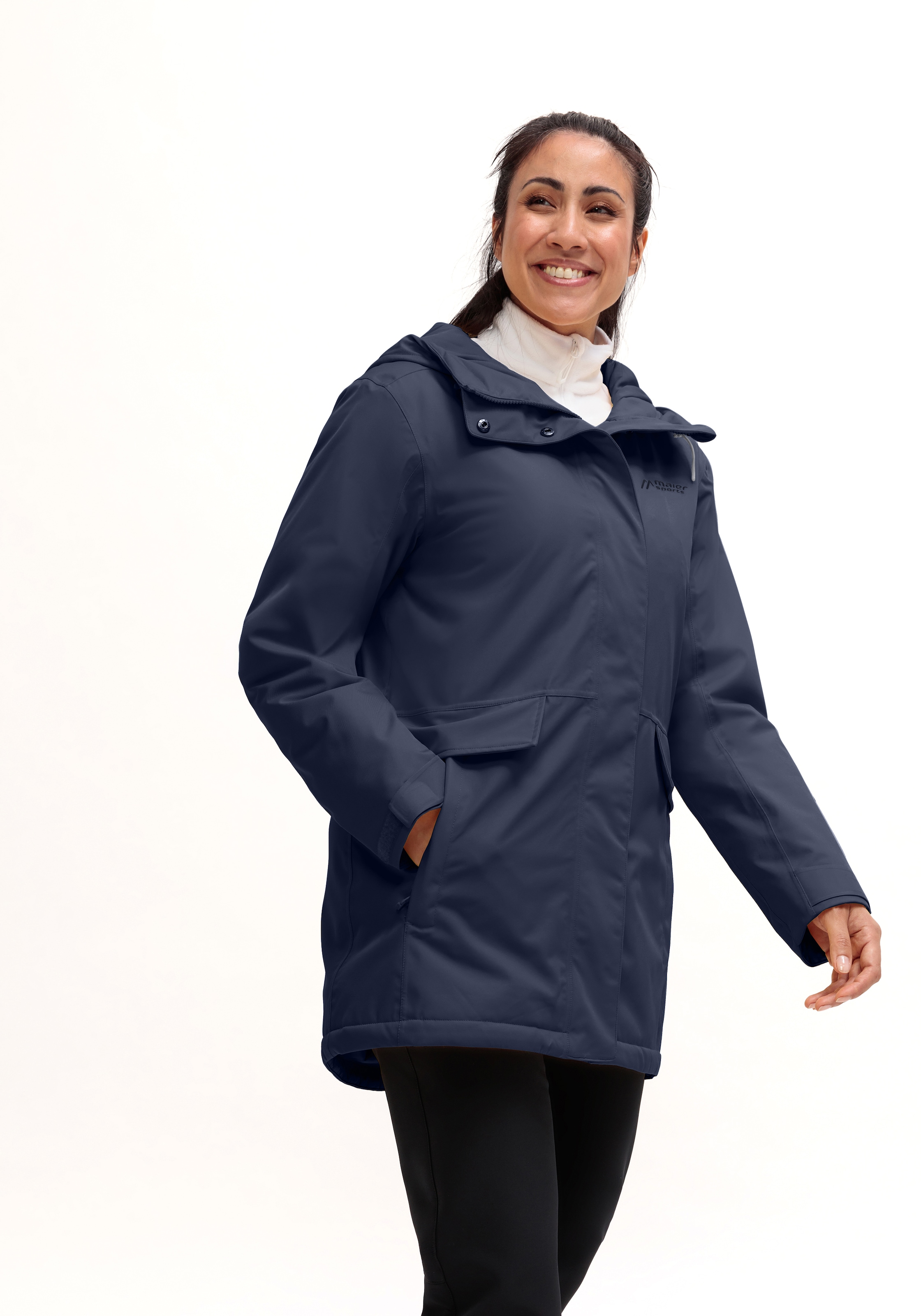 Maier Sports Winterjacke »Lisbon Coat« Damen Wintermantel, wattierte Regenjacke, wasserdicht + atmungsaktiv