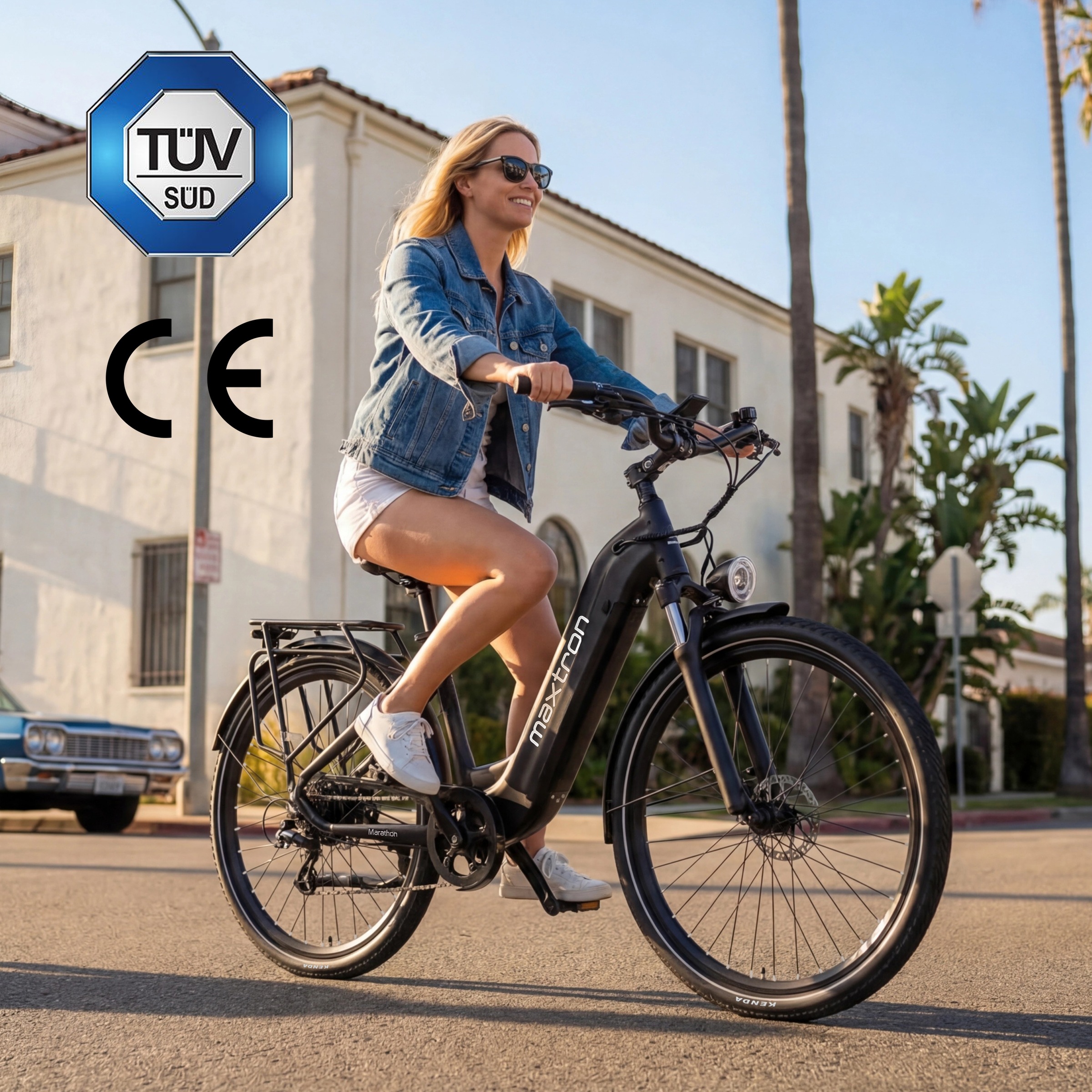Maxtron »Maxtron Marathon E-Citybike 28 Zoll« 7 Gang Shimano Kettenschaltung Heckmotor 250 W Packung,  Elektrofahrrad für Damen u. Herren