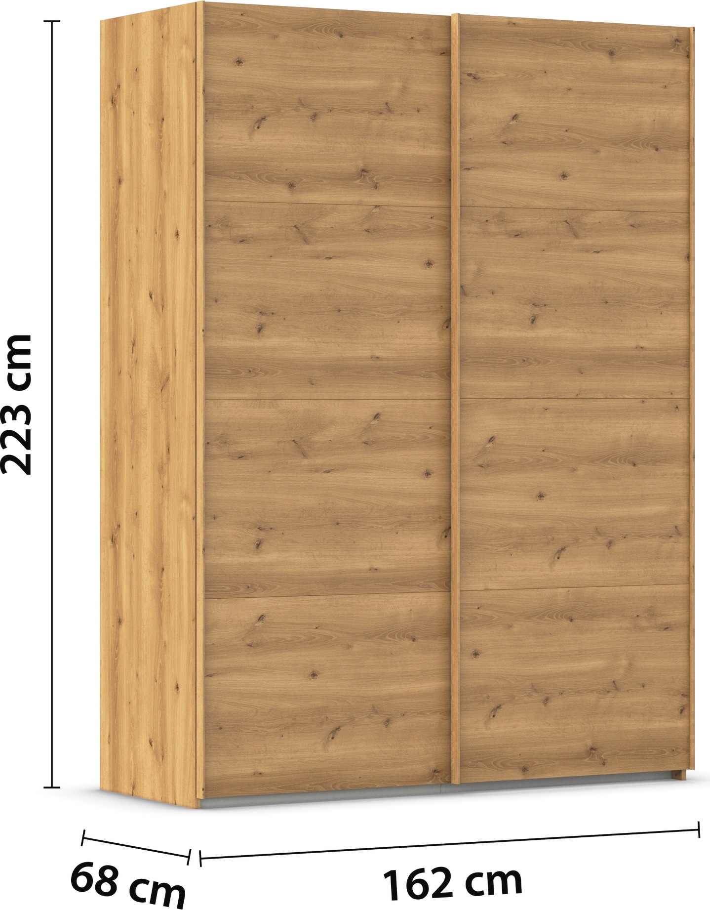 rauch Schwebetürenschrank »Kleiderschrank Schrank Garderobe Schlafzimmerschrank EVELYN«, in elegantem Stil, in 5 Breiten, Griffe in Korpusfarbe MADE IN GERMANY