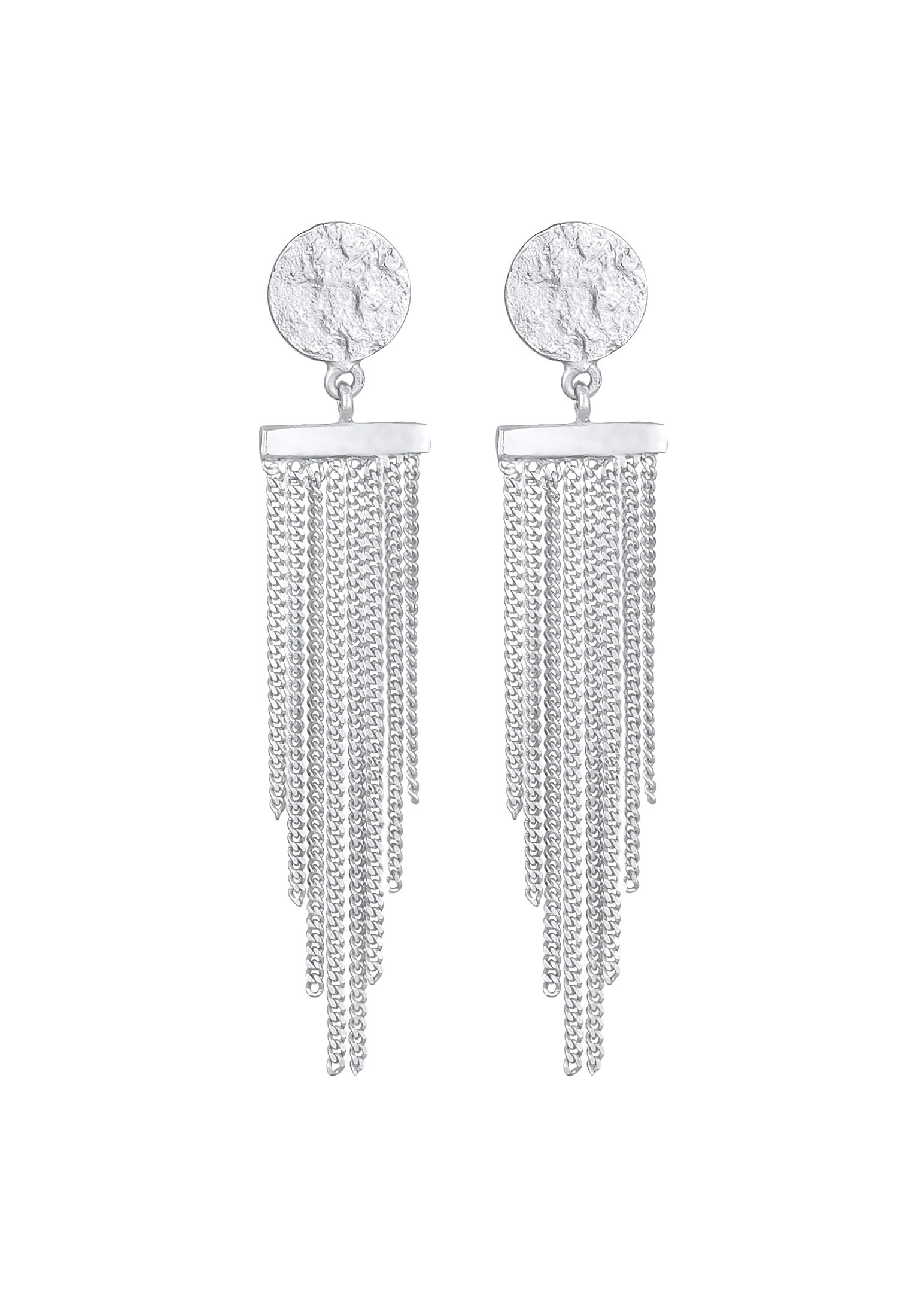 Elli Paar Ohrstecker »Stecker Plättchen Ketten Look Stylisch 925 Silber«