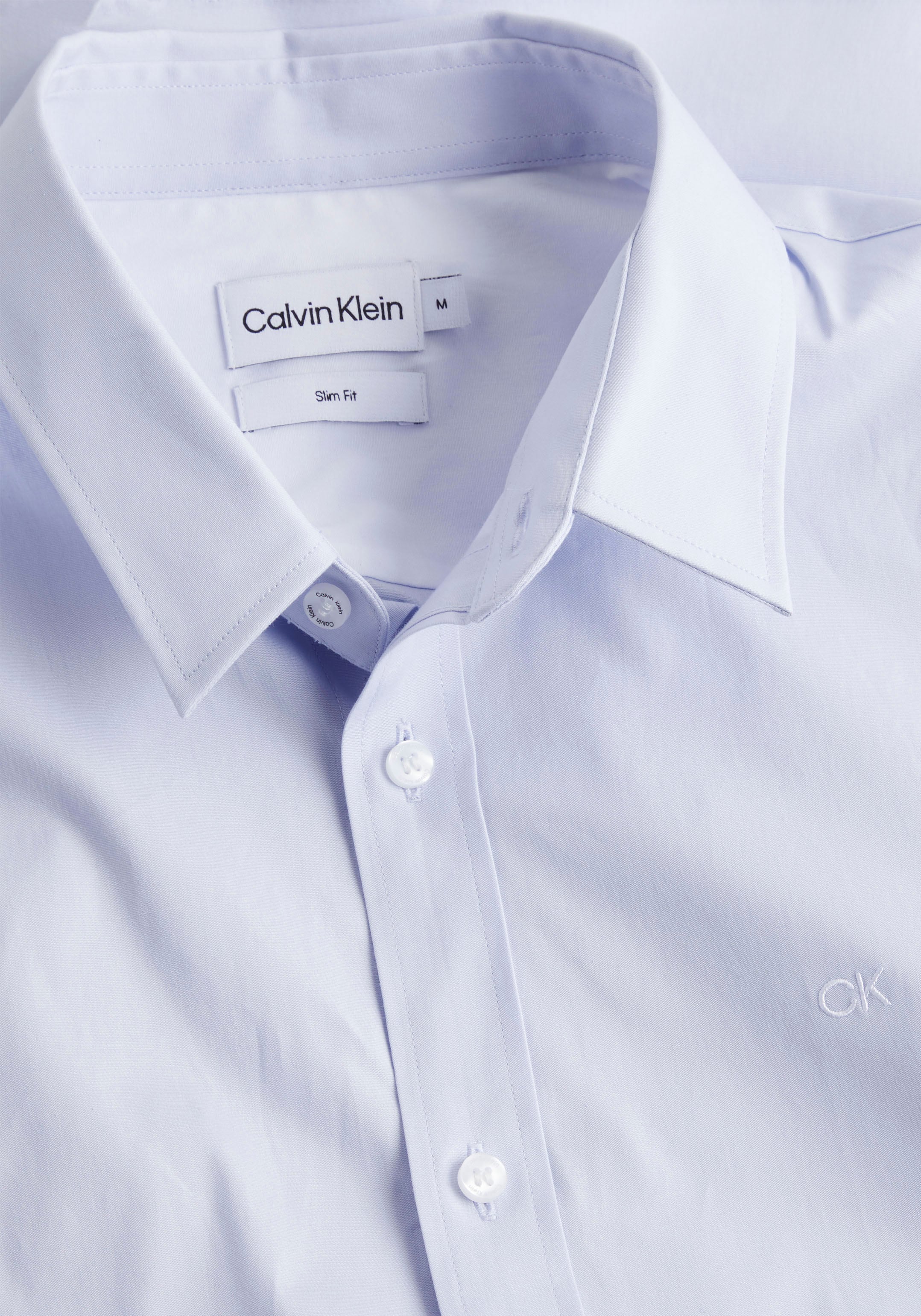 SLIM POPLIN »STRETCH mit Klein SHIRT«, Logo Businesshemd Brust Klein bestellen Calvin der auf Calvin