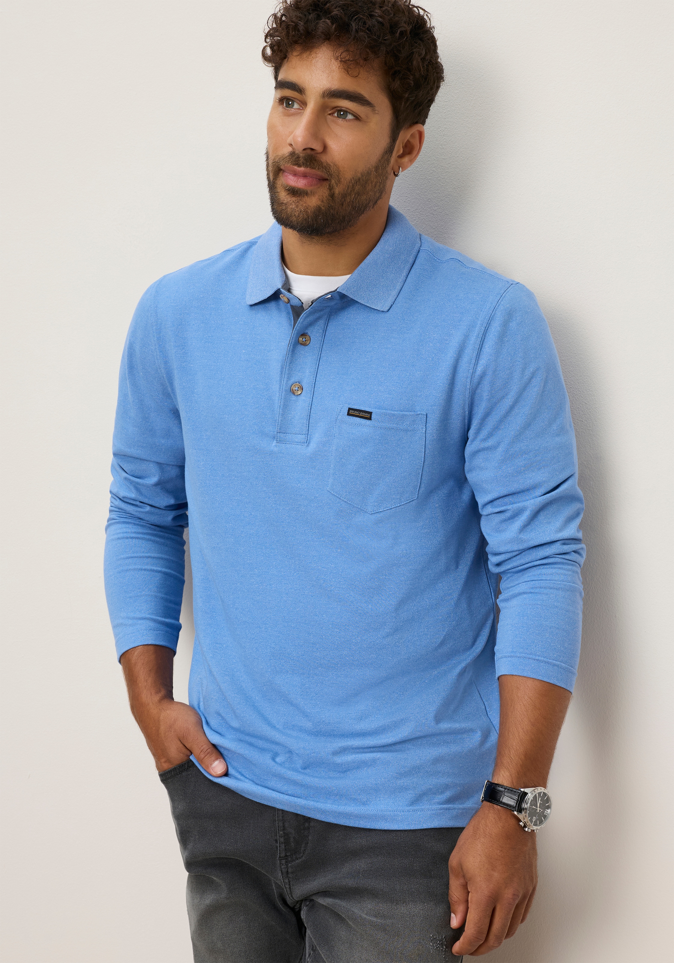 Bruno Banani Langarm-Poloshirt Angenehm weiche Jersey-Qualität trifft auf klassischen Polo-Style