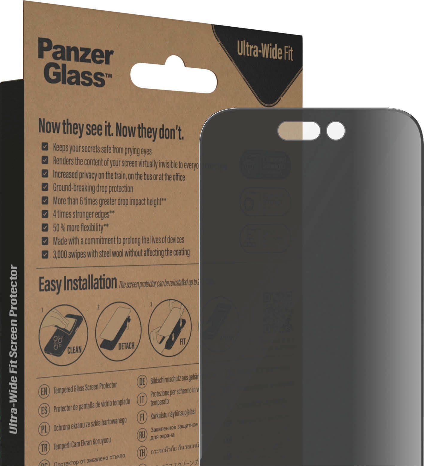 PanzerGlass Displayschutzglas »iPhone 14 Pro Ultrawide Privacy AB«
