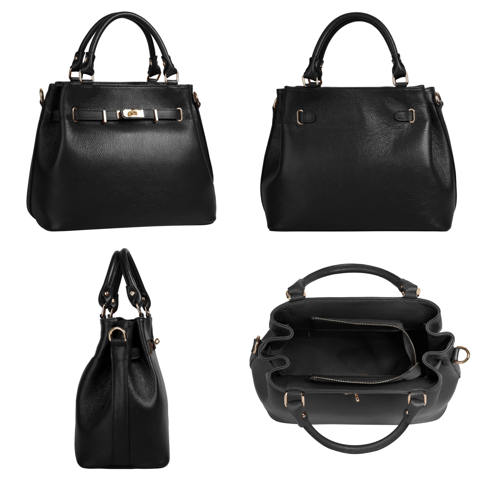 Samantha Look Henkeltasche, echt Leder, Made in Italy, geräumige Henkeltasche mit Smartphonefach