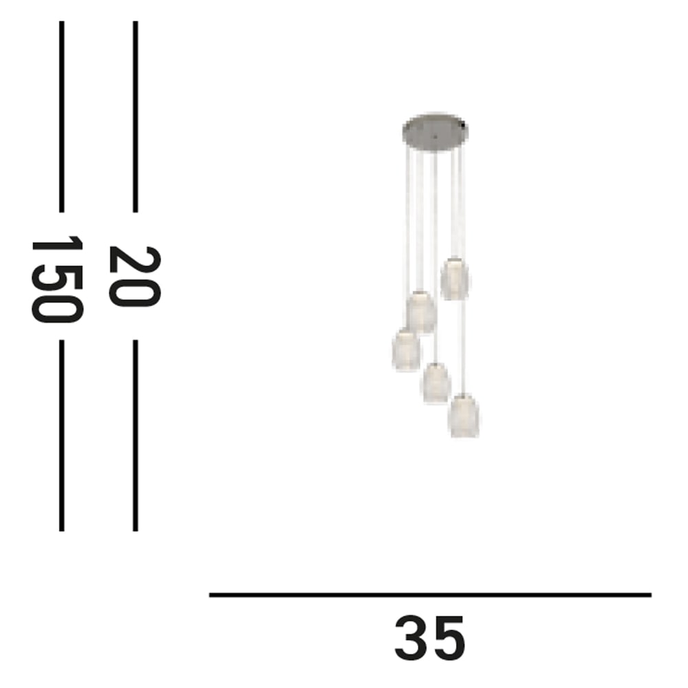 Searchlight LED-Hängeleuchte »Hängeleuchte Cyclone, 5-flammig« LED-Modul 1 Stk. Warmweiß Stalaktit-Optik