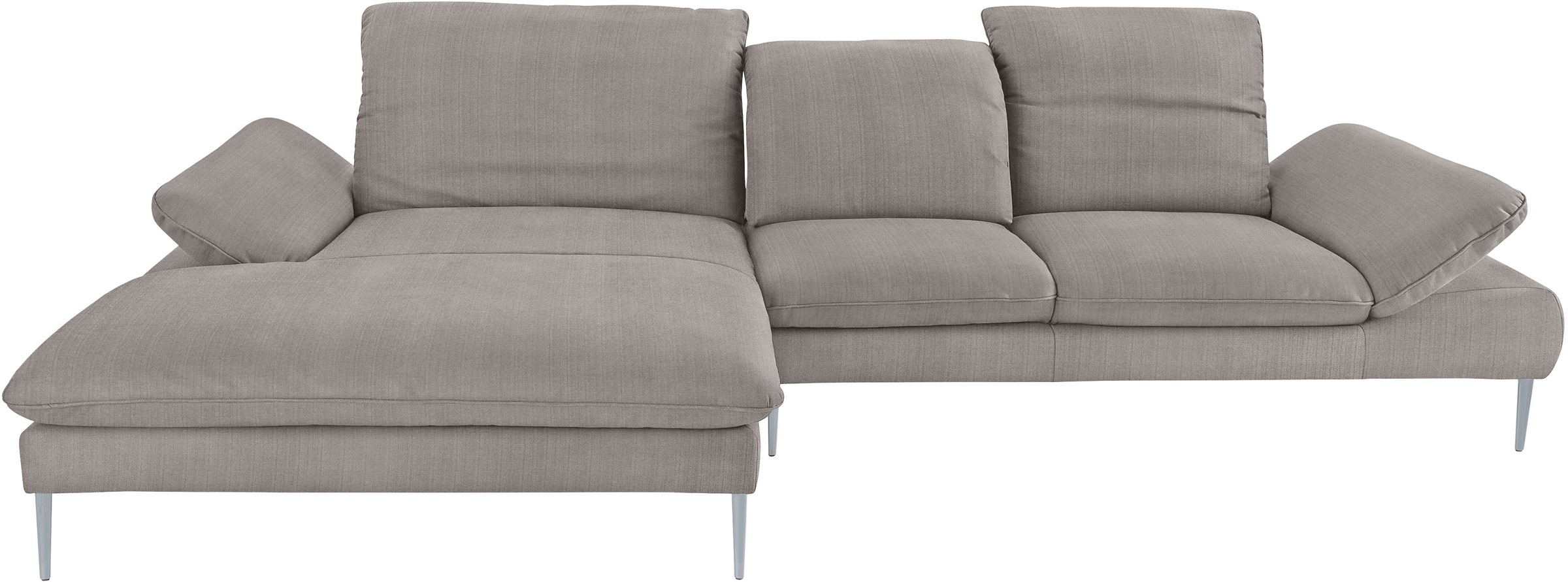 W.SCHILLIG Ecksofa »enjoy&MORE, Designsofa, bequem, zeitlos und elegant, L-Form«, mit Sitztiefenverstellung, Füße silber matt, Breite 340 cm