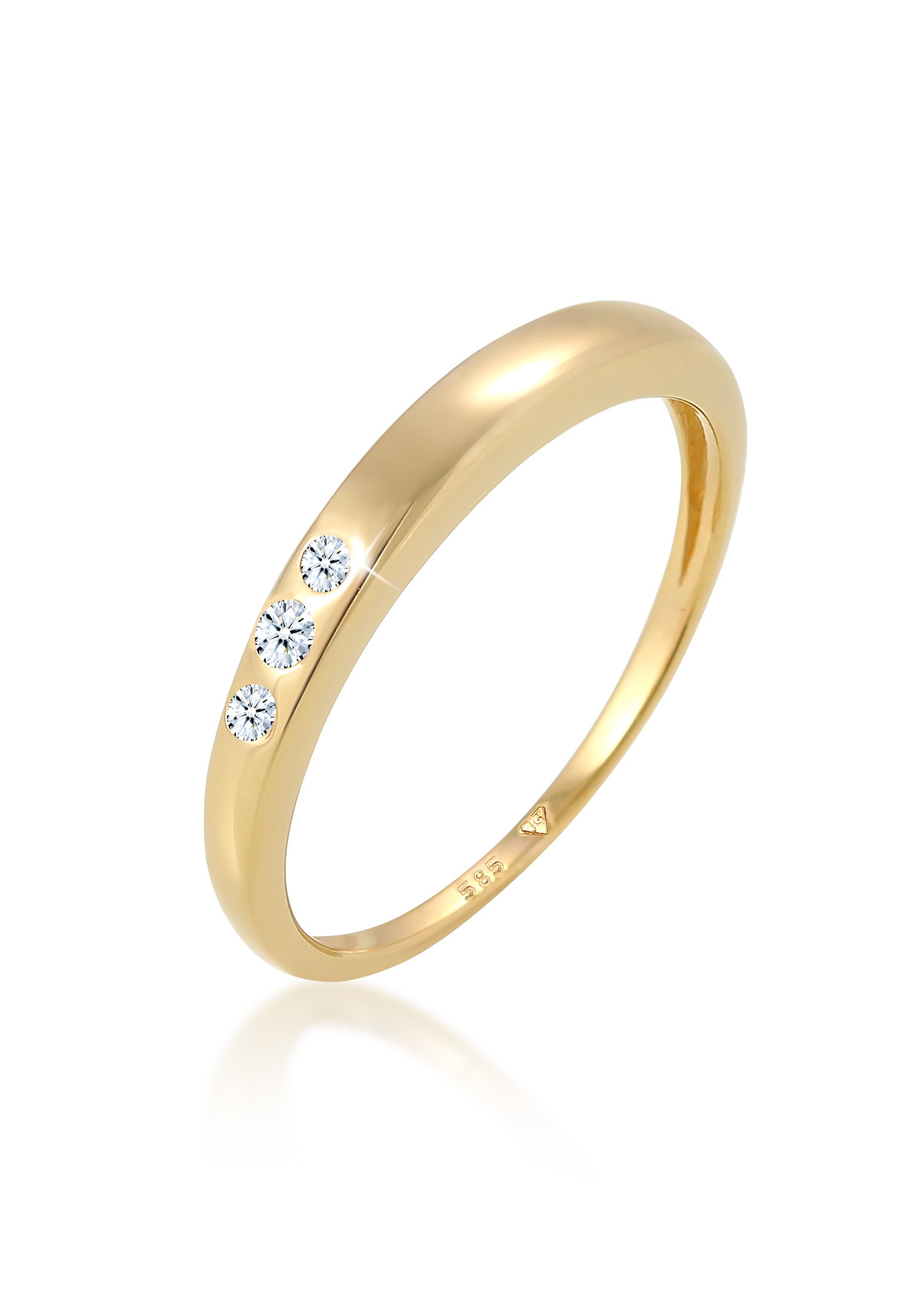 Elli DIAMONDS Verlobungsring »Verlobung Trio Diamant (0.06 ct.) 585 Gelbgold«