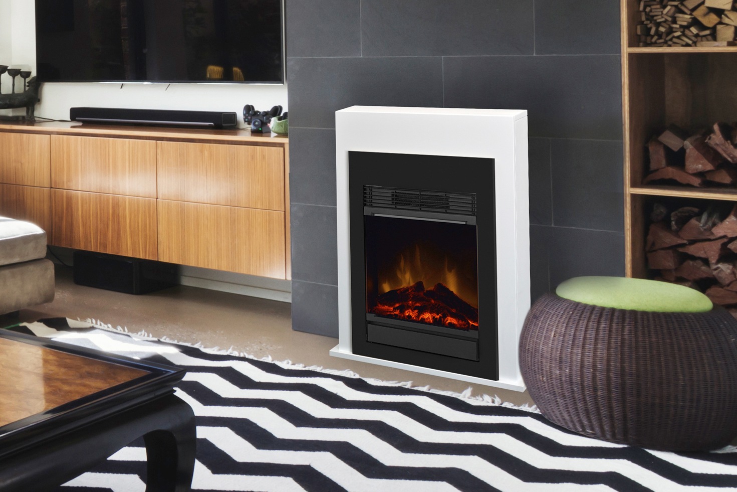 Dimplex Elektrokamin »Bellini Black«, 2 Heizstufen 750/1500 W, inkl. Fernbe günstig online kaufen