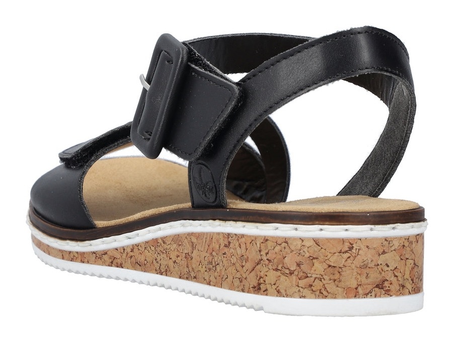 Rieker Riemchensandale, Sommerschuh, Sandalette, Keilabsatz, mit asymmetrischem Riemchen