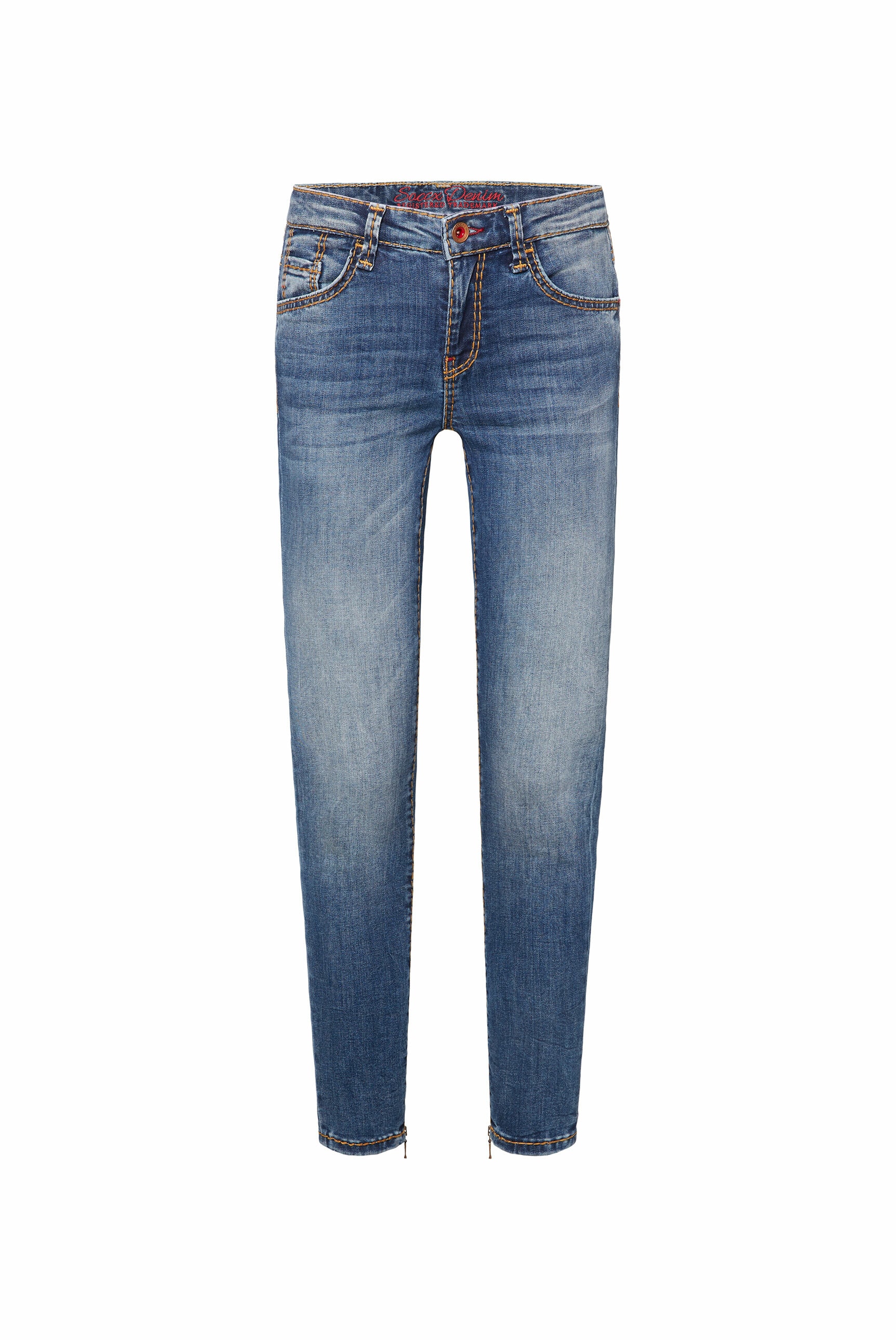 SOCCX Slim-fit-Jeans, mit Vintage-Waschung