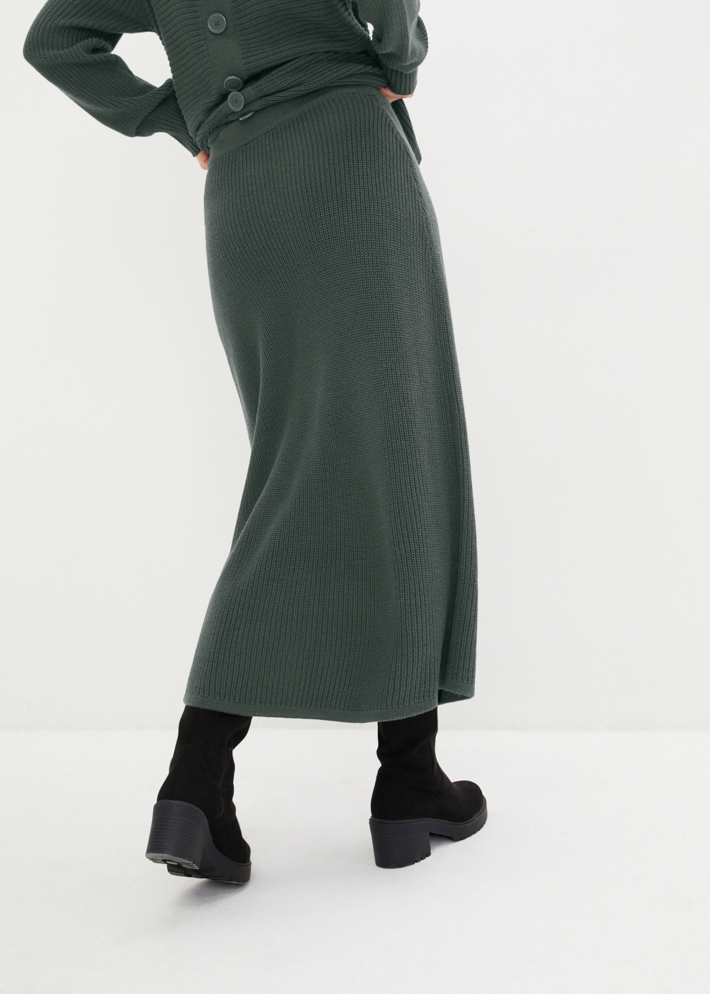 bonprix Midirock aus Baumwoll-Mix, Regular Fit, im Casual-Stil