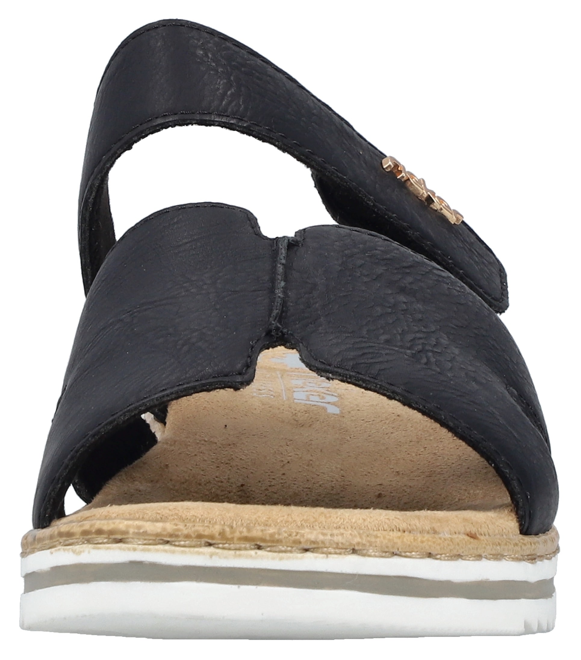 Rieker Pantolette, Sommerschuh, Keilabsatz, Hausschuh, Schlappen mit softer Innensohle