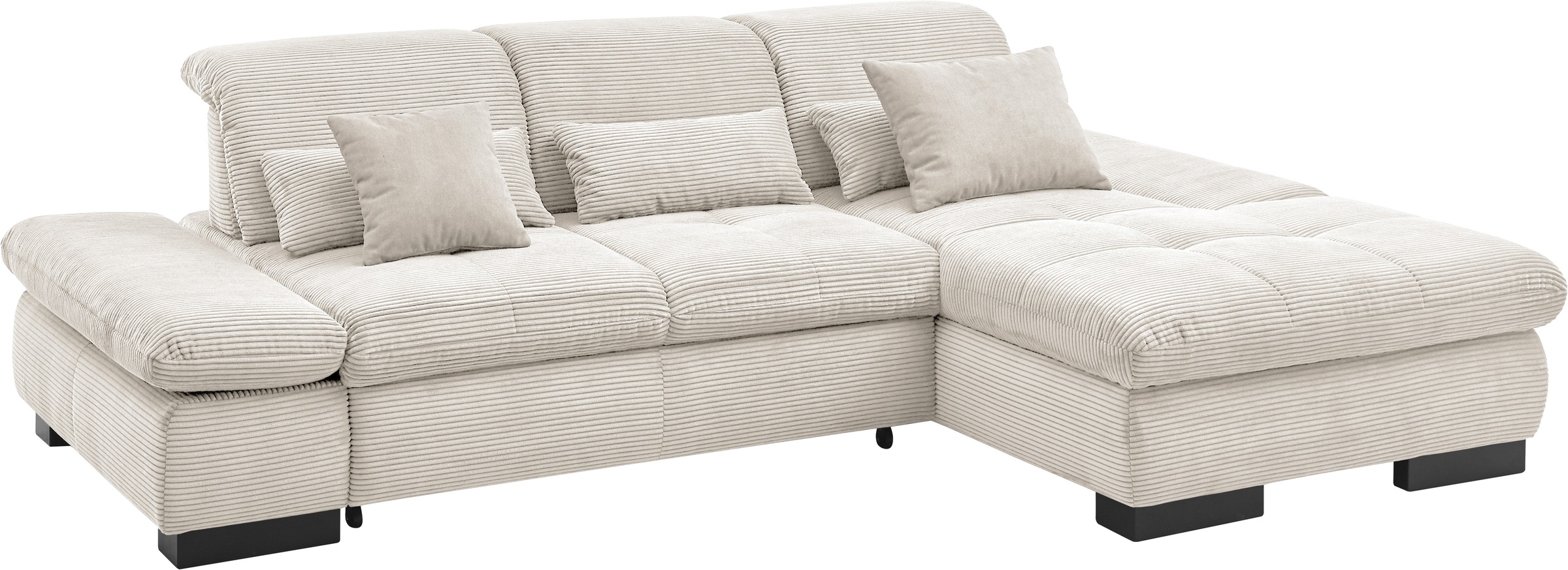 set one by Musterring Ecksofa »SO4100 V«, mit verstellbaren Kopfteilen, wahlweise mit Funktionen, Cord-Bezug