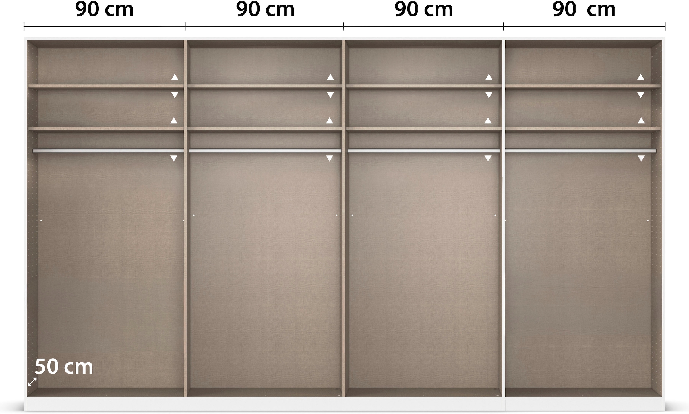 rauch Kleiderschrank »Drehtürenschrank Schrank Garderobe Wäscheschrank Schlafzimmer AVOLA«, (in 3 verschiedenen Ausstattungen BASIC/CLASSIC/PREMIUM), mit hochwertigen Stangengriffen in Schwarz aus Metall MADE IN GERMANY
