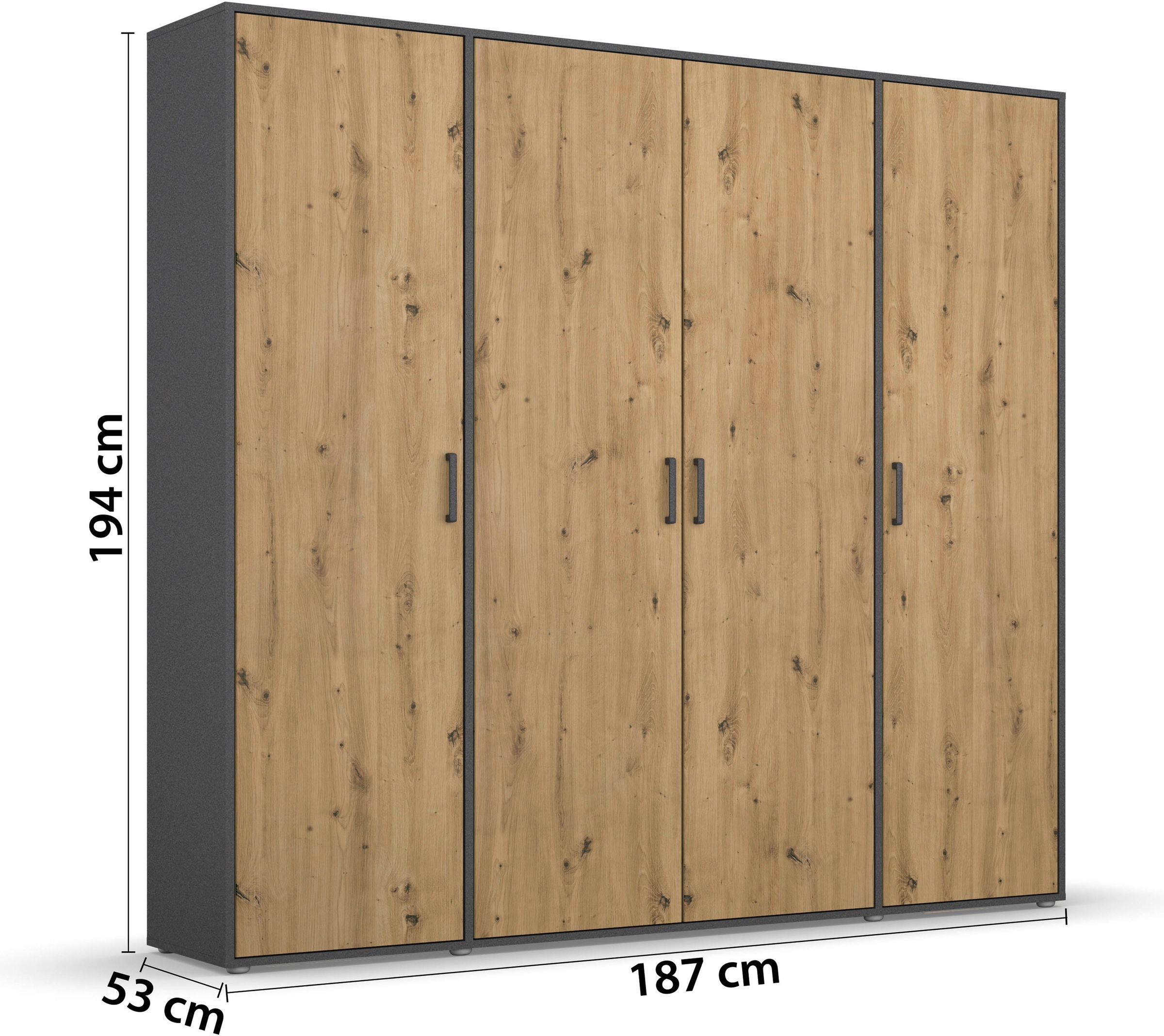 rauch Kleiderschrank »VOYAGER Otto´s Choice Garderobe Wäscheschrank TOPSELLER Schlafzimmer«, (in 3 verschiedenen Ausstattungen BASIC/CLASSIC/PREMIUM), Schrank mit modernen Griffen in viel Stauraum MADE IN GERMANY