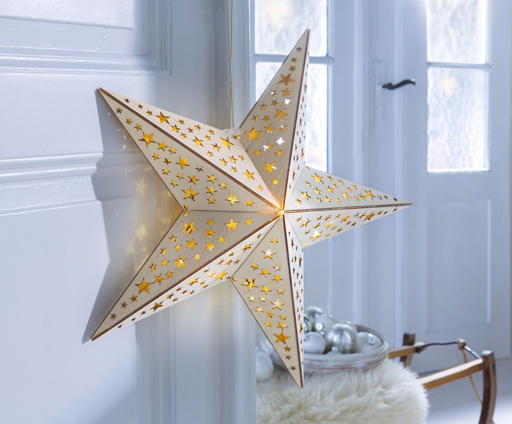Stern »Weihnachtsstern«, online bestellen 10 Lichterkette, BONETTI mit Weihnachtsdeko flammig-flammig, LED aus Holz,