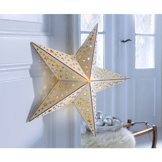 BONETTI LED Stern »Weihnachtsstern«, 10 flammig-flammig, aus Holz, mit  Lichterkette, Weihnachtsdeko online bestellen