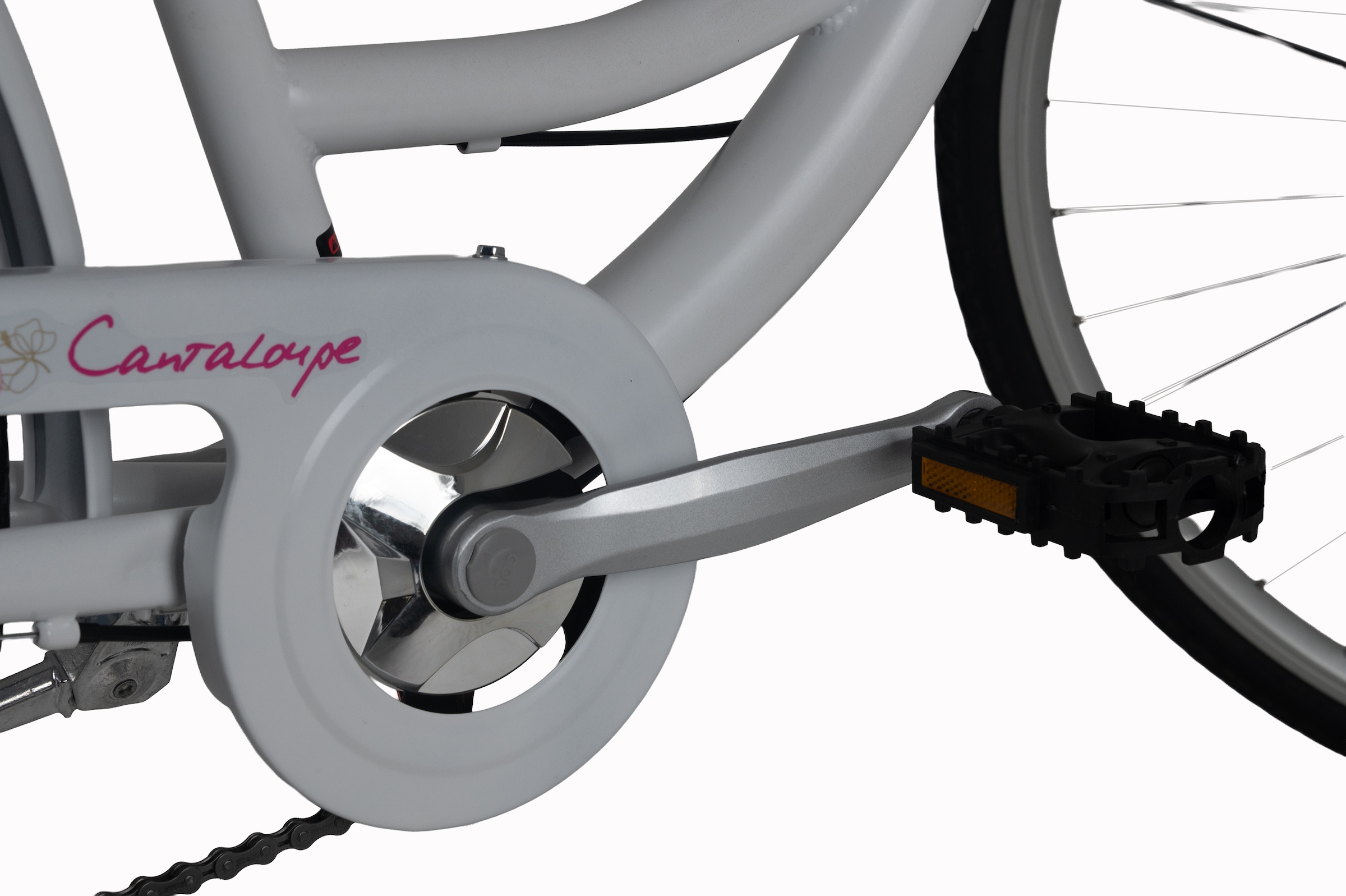 Dacapo Cityrad »DaCapo Citybike 28'' Cantaloupe weiß-pink mit Korb« 6 Gang Shimano Tourney Schaltwerk Kettenschaltung