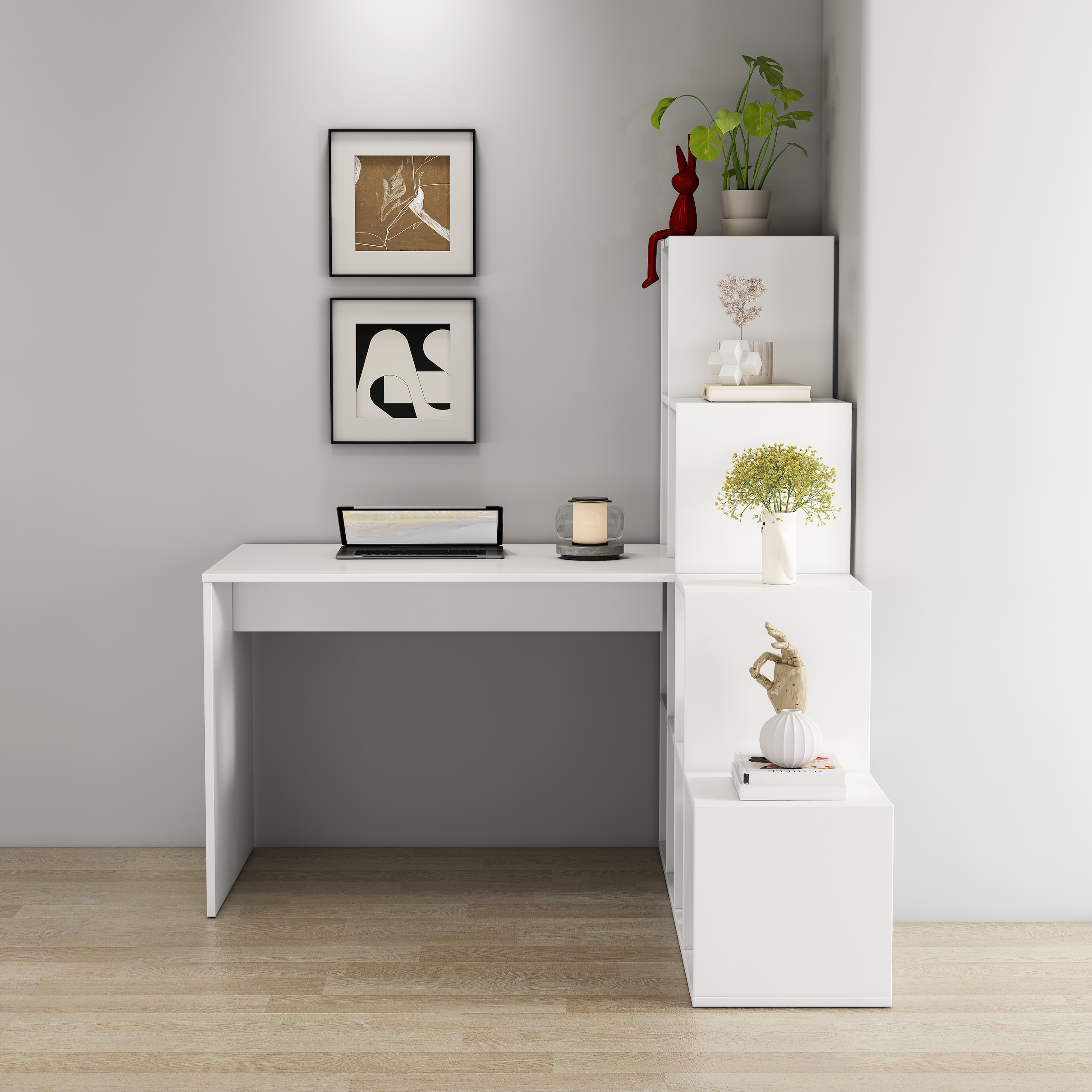 OTTO home Regal-Schreibtisch »Ciela« flexible Aufstellmöglichkeiten, wechselseitig  montierbar, B. 137 cm