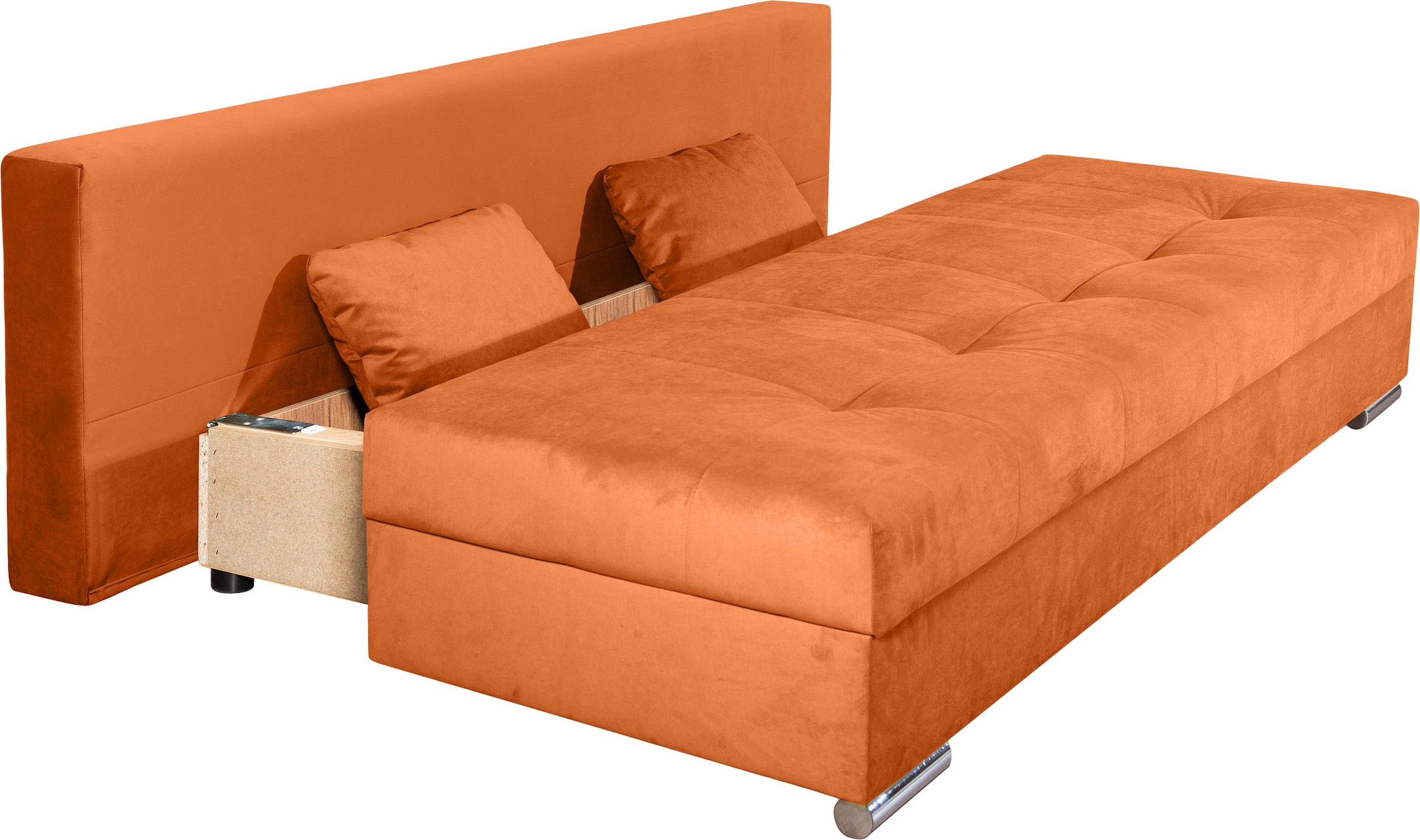 COLLECTION AB Schlafsofa »Tania mit Bettfunktion und Bettkasten«, komfortabler Sitzkomfort: Federkern-Polsterung, inklusive Rückenkissen