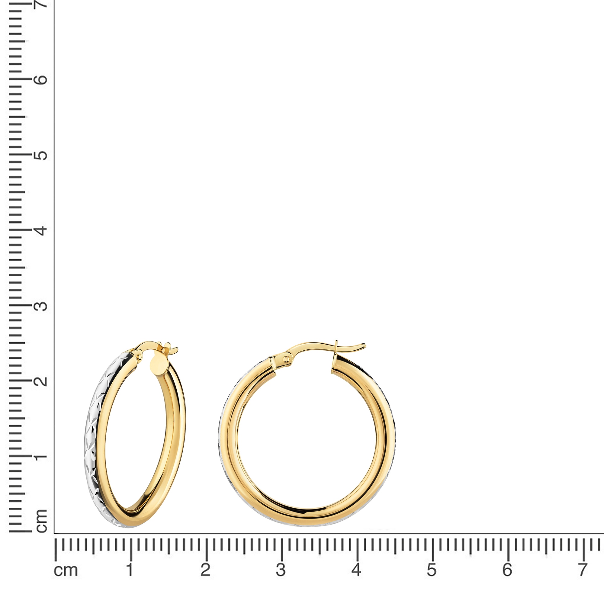 Fascination by Ellen K. Paar Creolen »585/- Gelbgold glanz bicolor diamantiert«