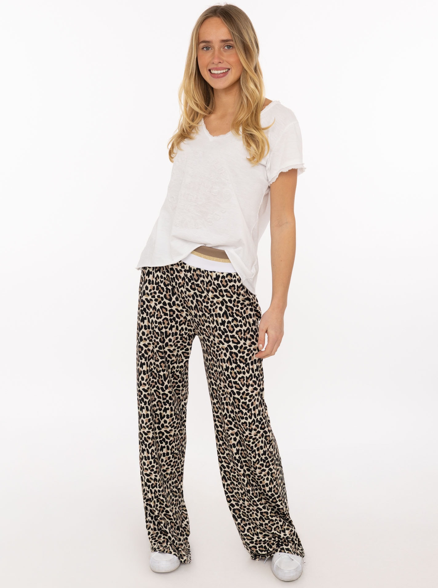 Zwillingsherz Stoffhose »"Leo"«  Elastischer Bund, Leomuster, fließender Stoff, leichtes Material
