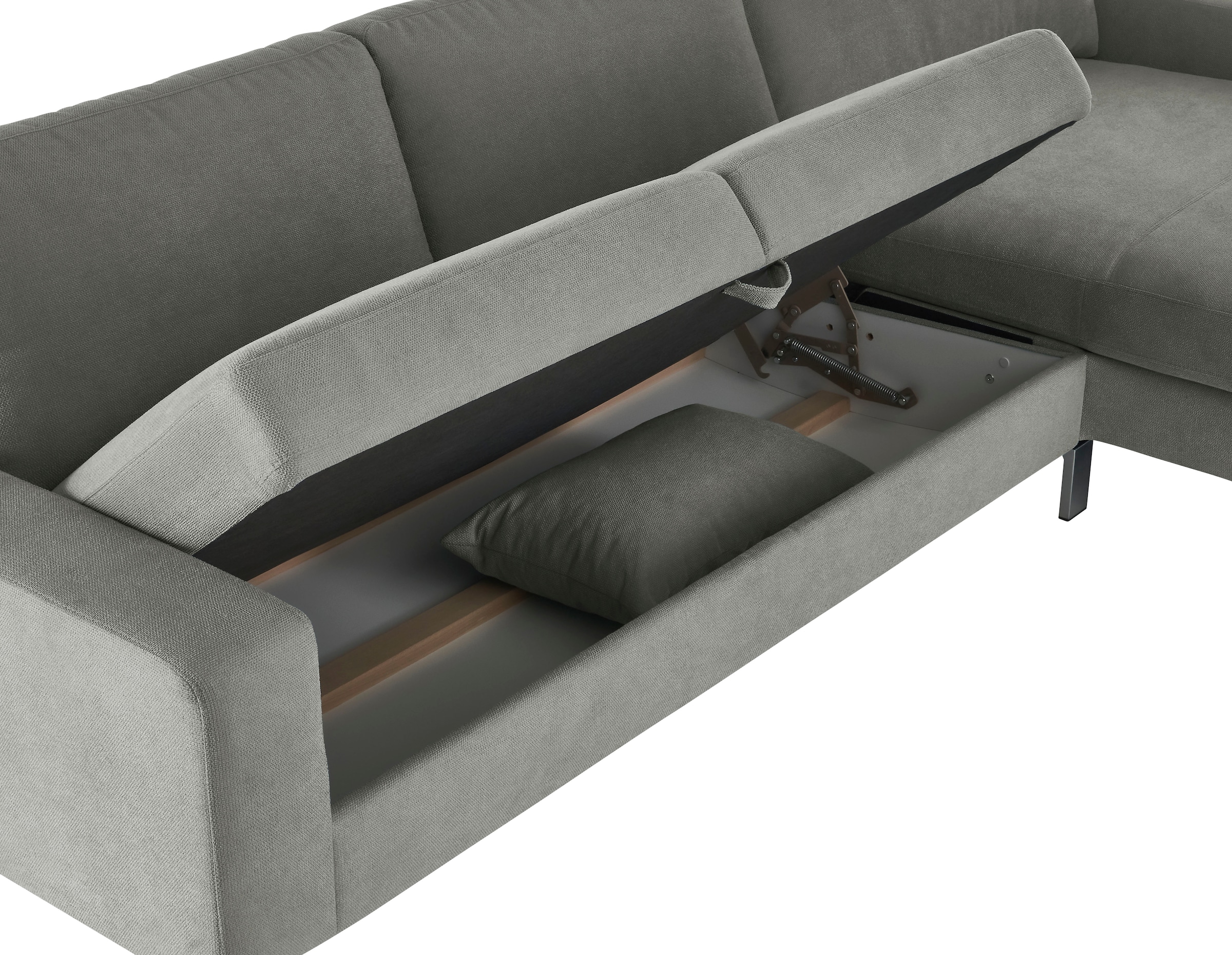 3C Candy Ecksofa »Lecce, wahlweise PUR-Schaumstoff oder Tonnentaschenfederkern«, Bett im 2,5-Sitzer, teilmotorische Schlaffunktion im Longchair, L-Form
