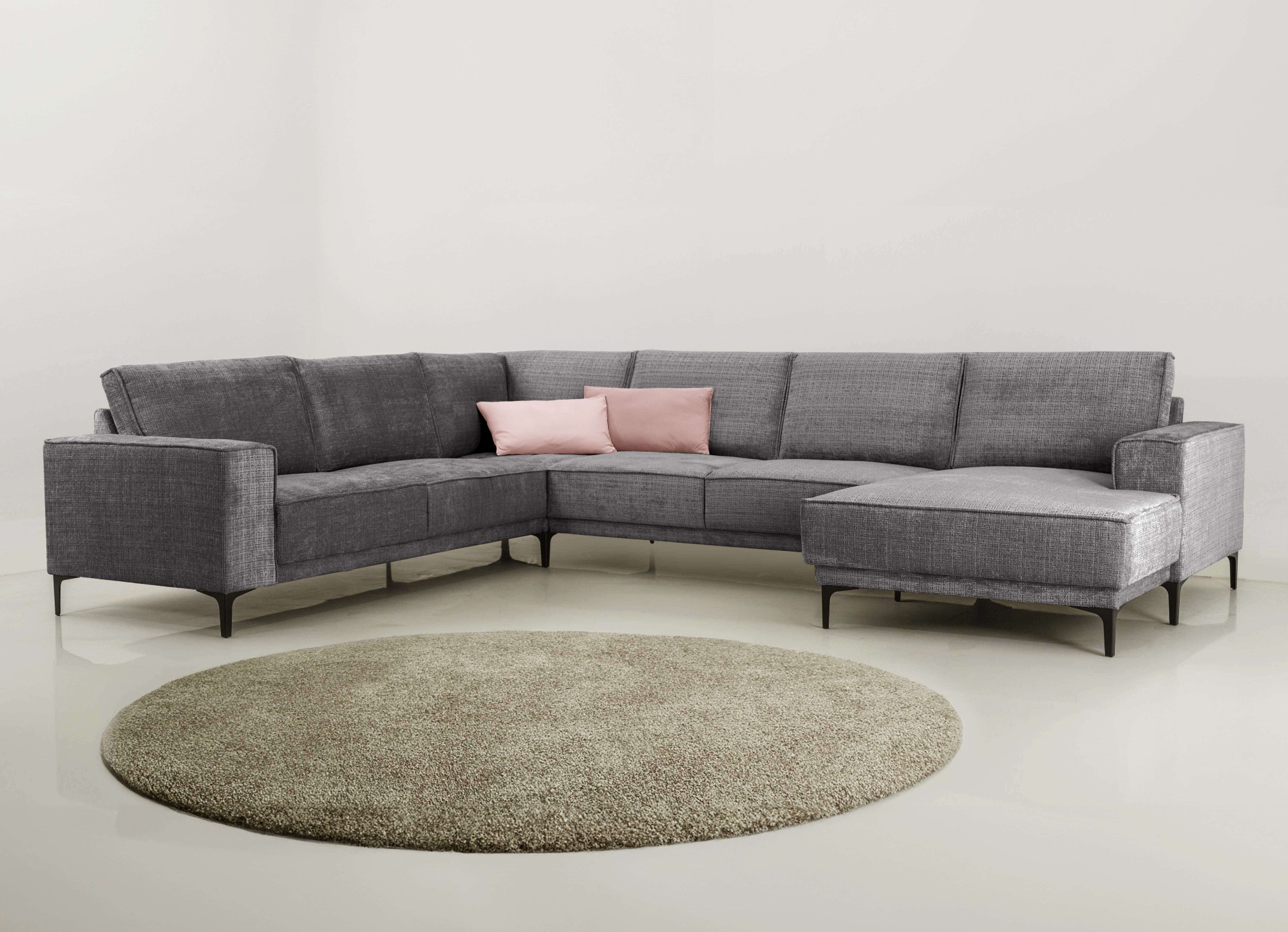 Places of Style Wohnlandschaft »XXL Sofa Oland, Struktur, Flachgewebe, Luxu günstig online kaufen