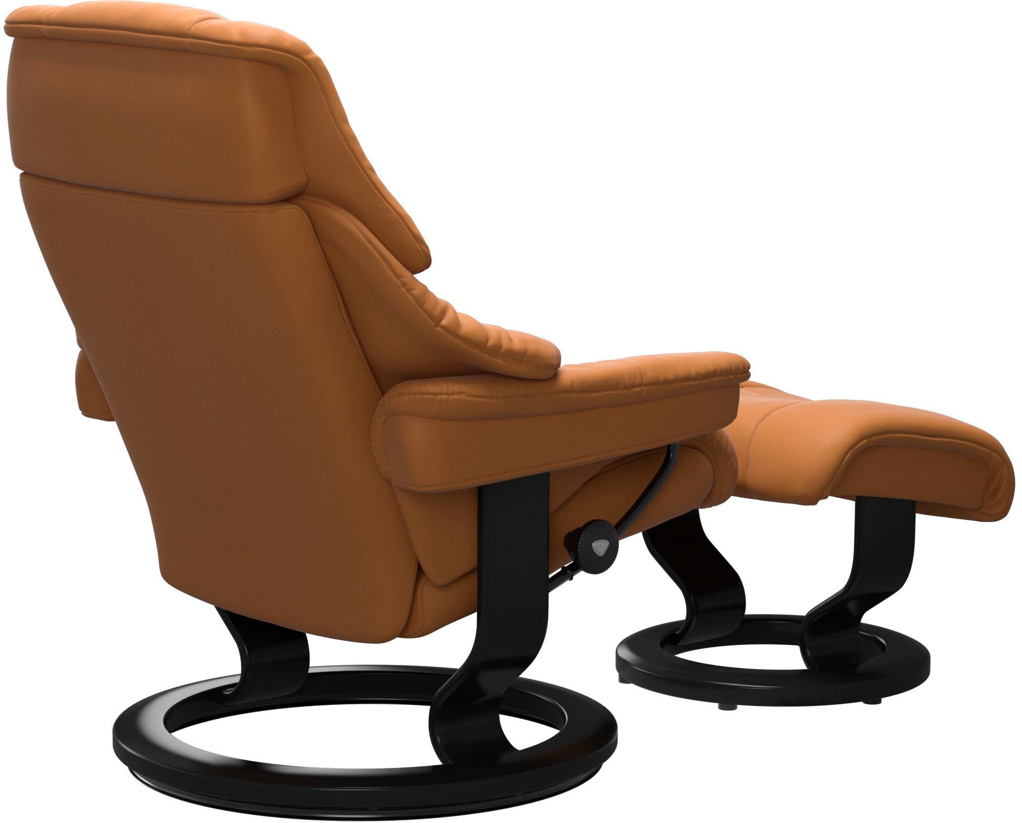 Stressless® Relaxsessel »Reno«, (Set, Relaxsessel mit Hocker), mit Hocker, mit Classic Base, Größe S, M & L, Gestell Schwarz